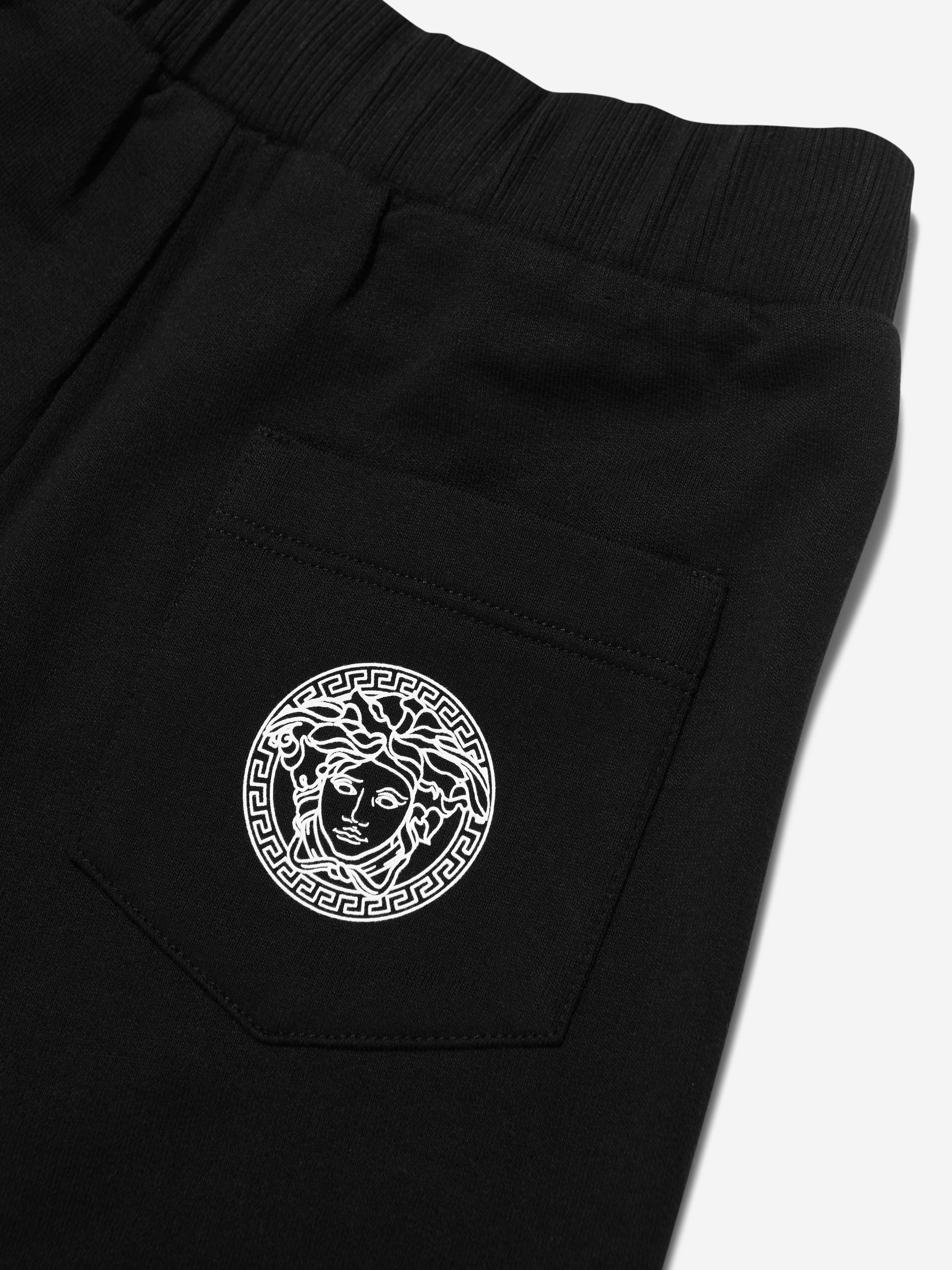 Versace Boys Logo Joggers in Black