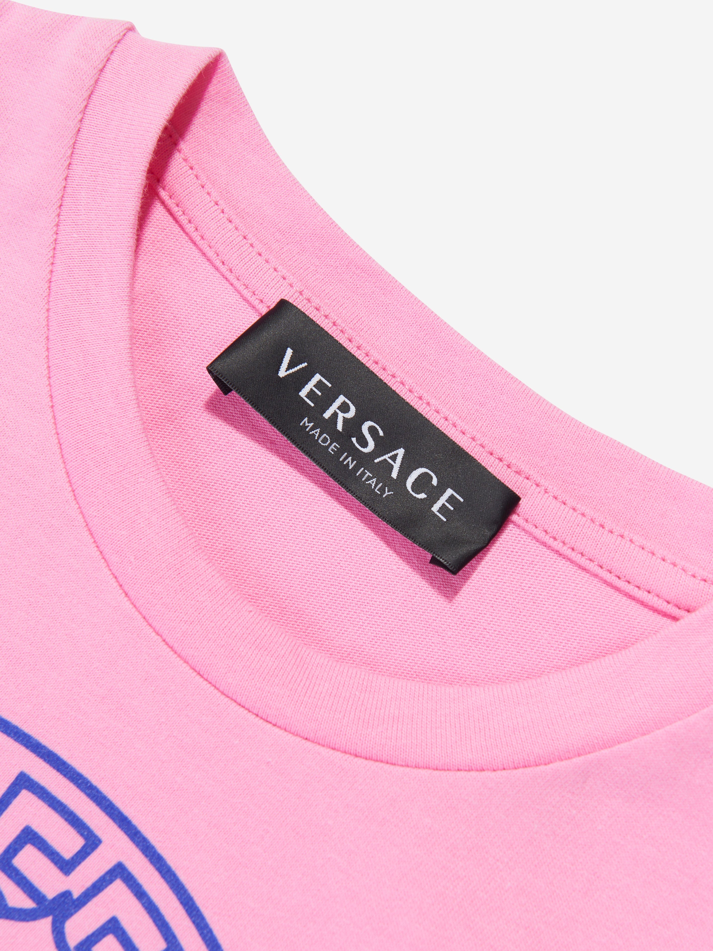 Versace Girls Medusa Logo T-Shirt in Pink