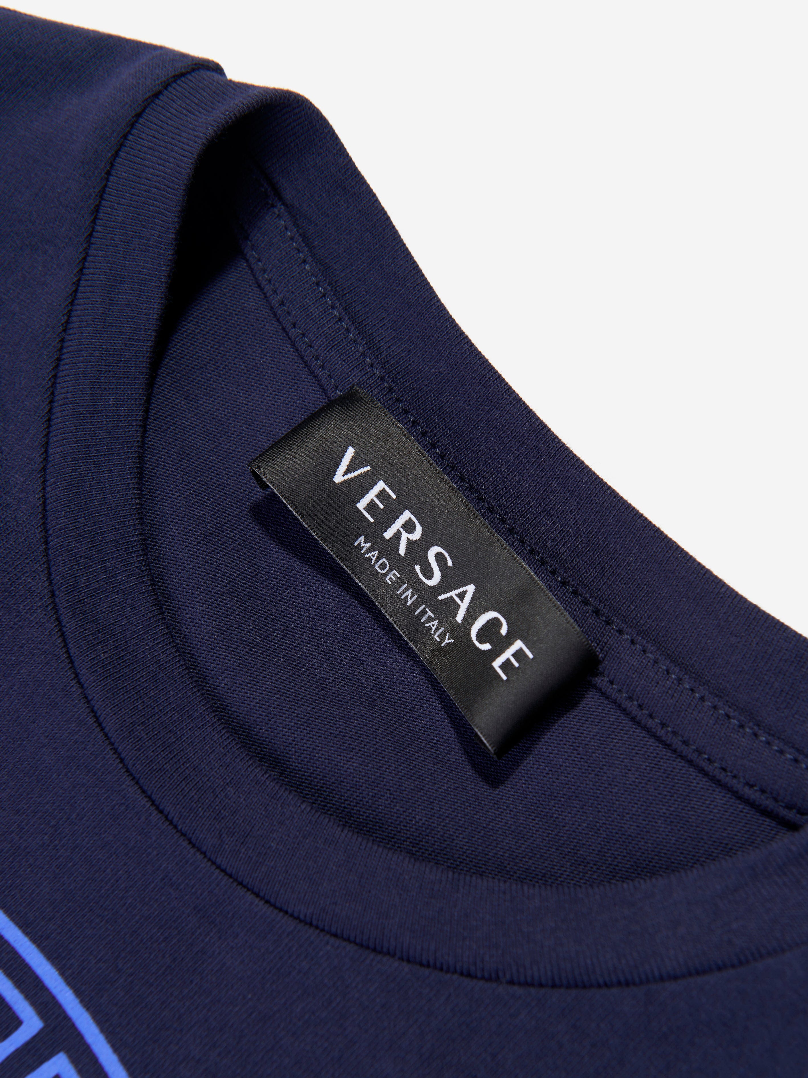 Versace Kids Medusa Logo T-Shirt in Navy