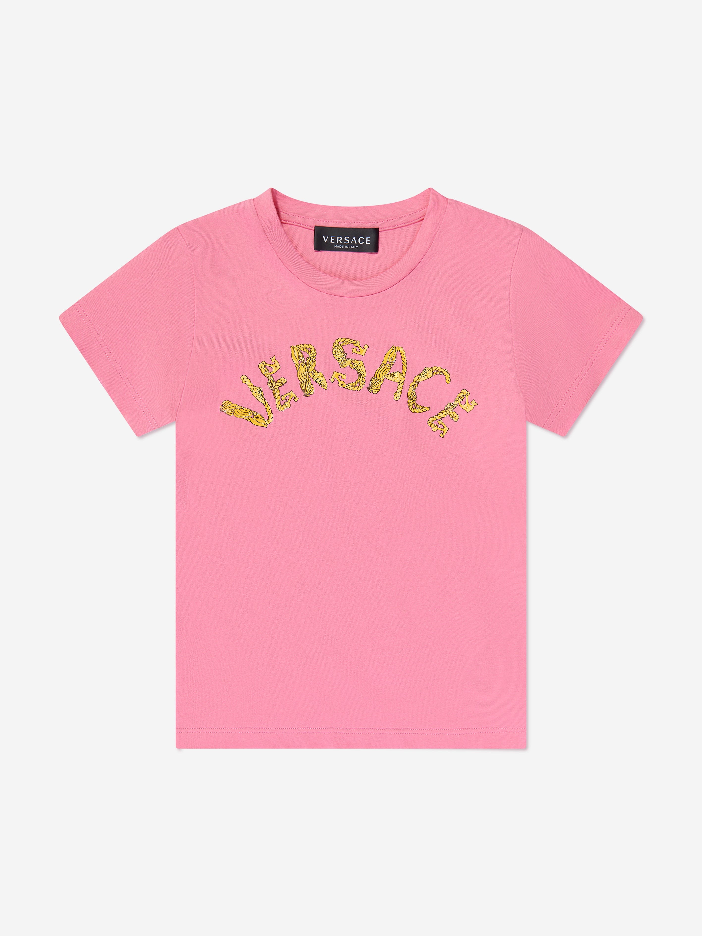 Versace Girls Logo T-Shirt in Pink