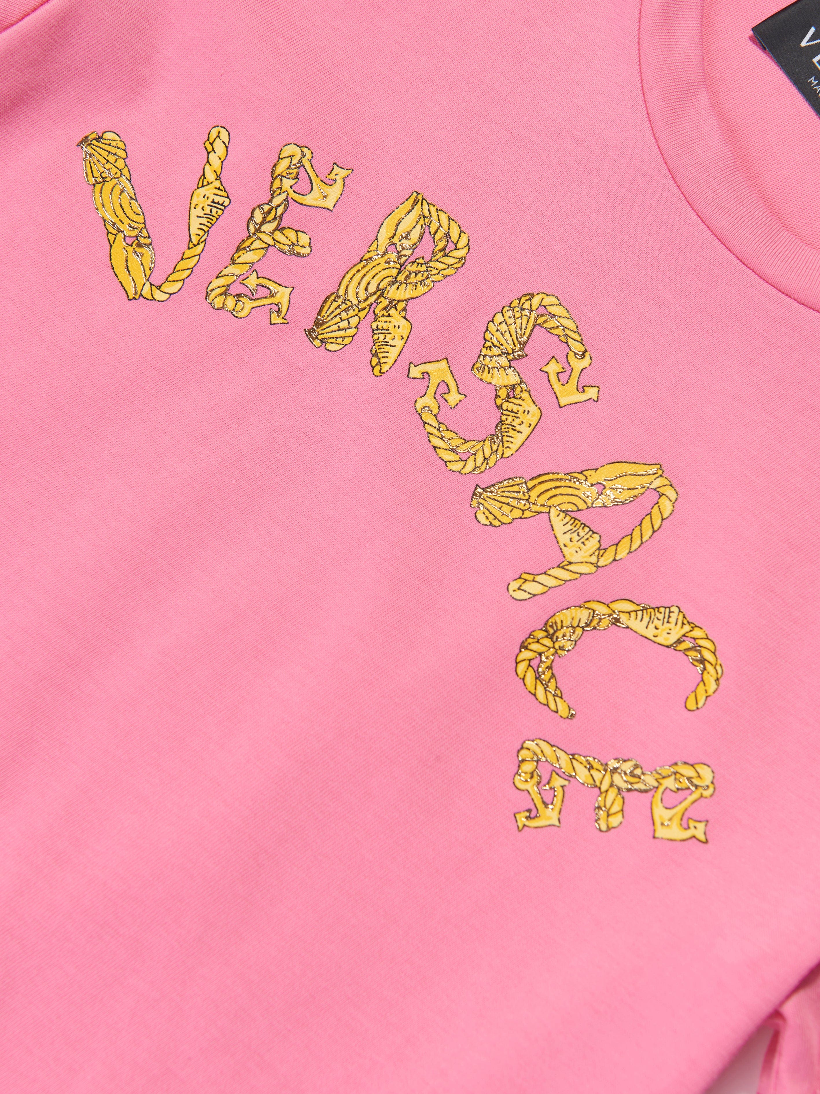 Versace Girls Logo T-Shirt in Pink