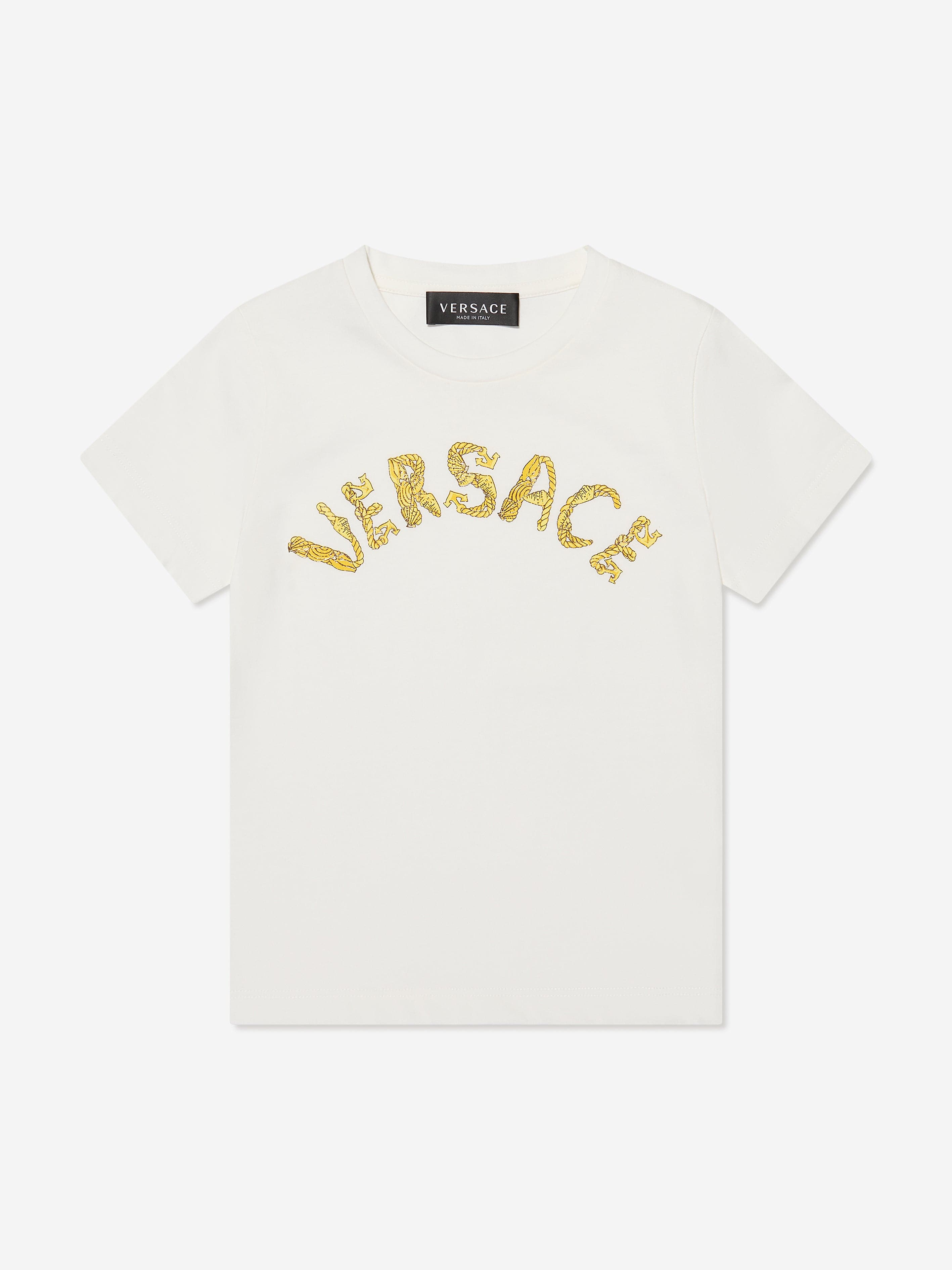 Versace Kids Logo T-Shirt in White