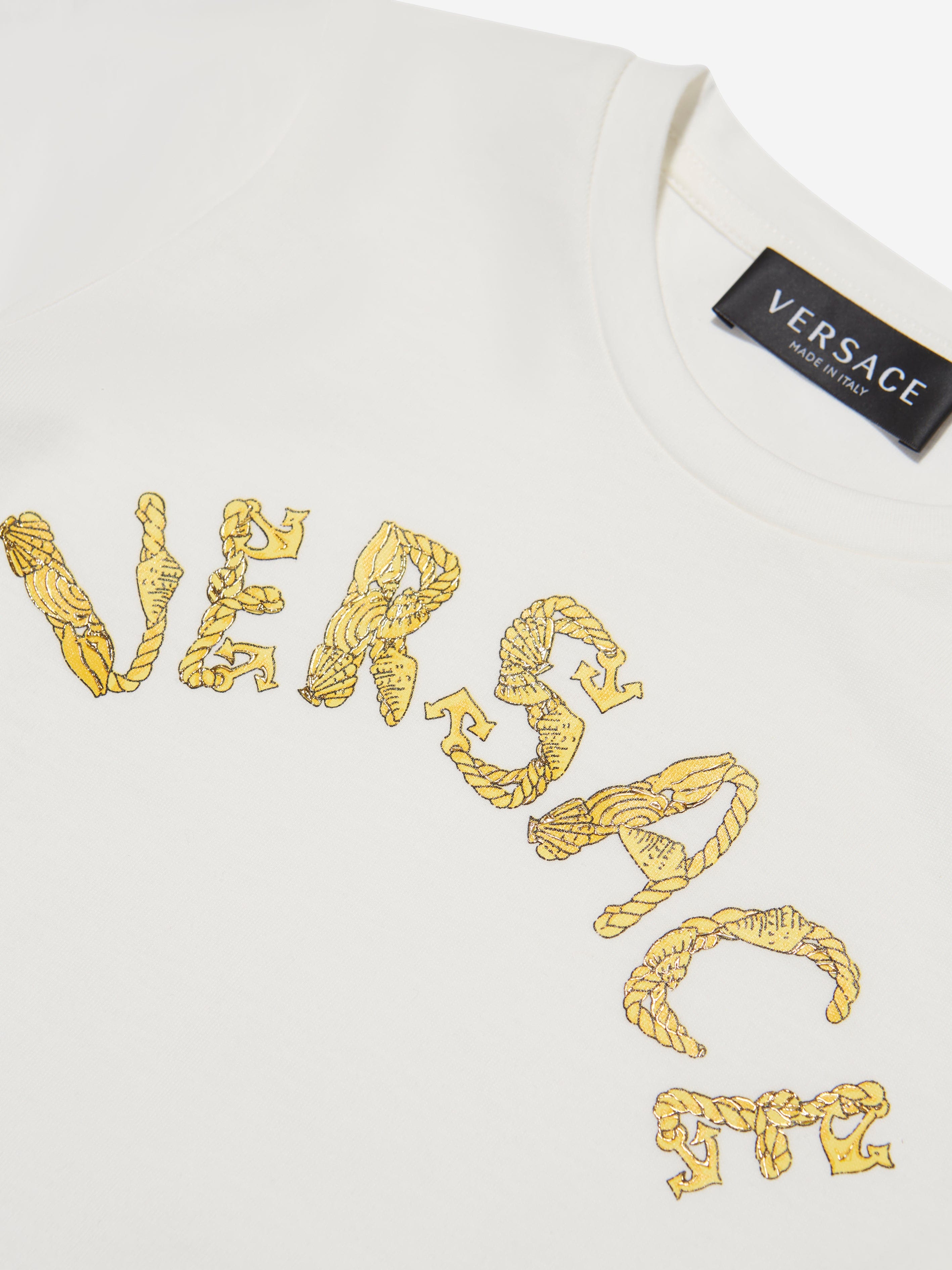 Versace Kids Logo T-Shirt in White