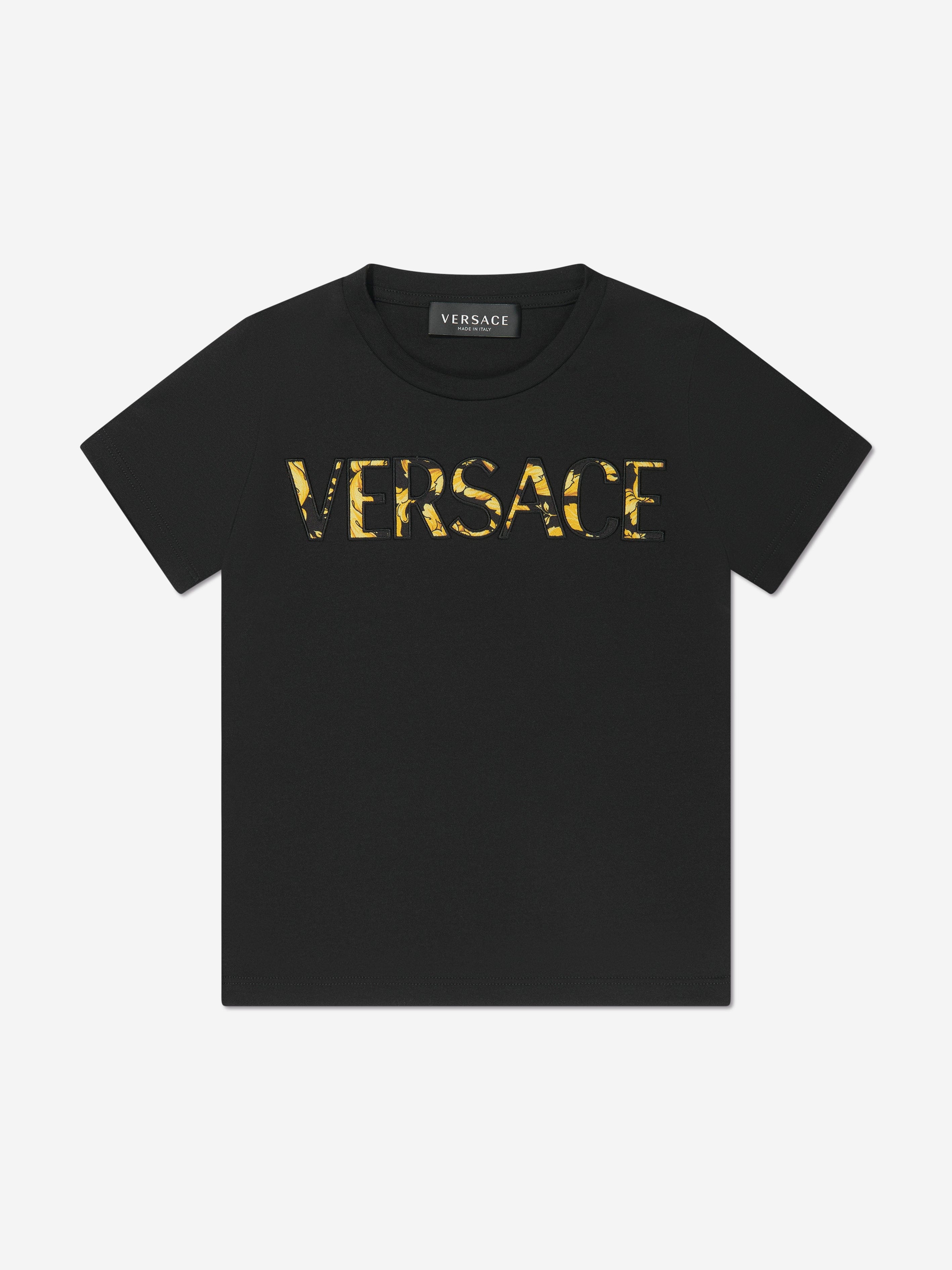 Versace Kids Barocco Logo T-Shirt in Black