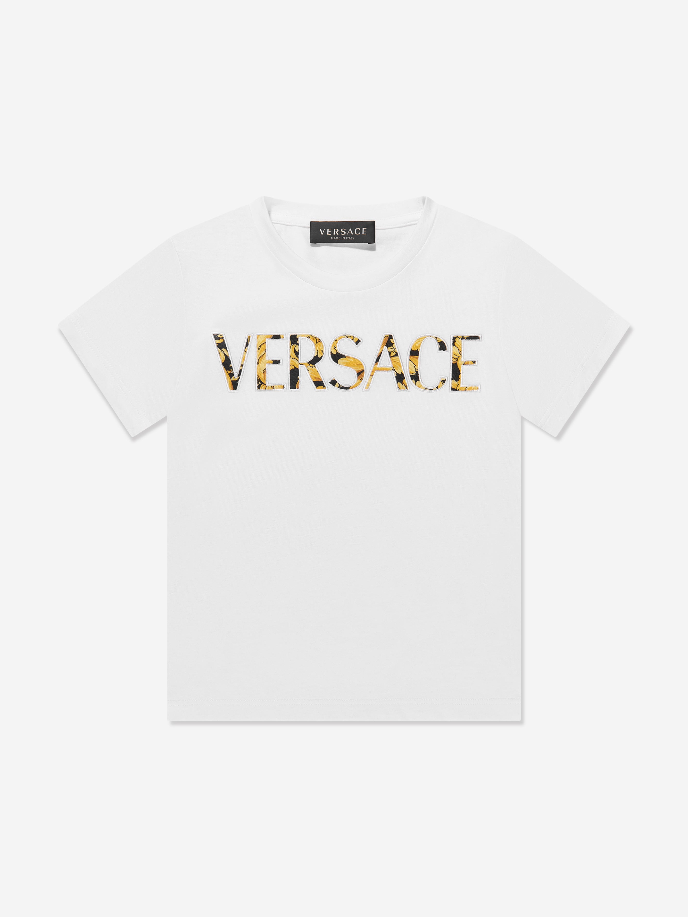 Versace Kids Barocco Logo T-Shirt in White