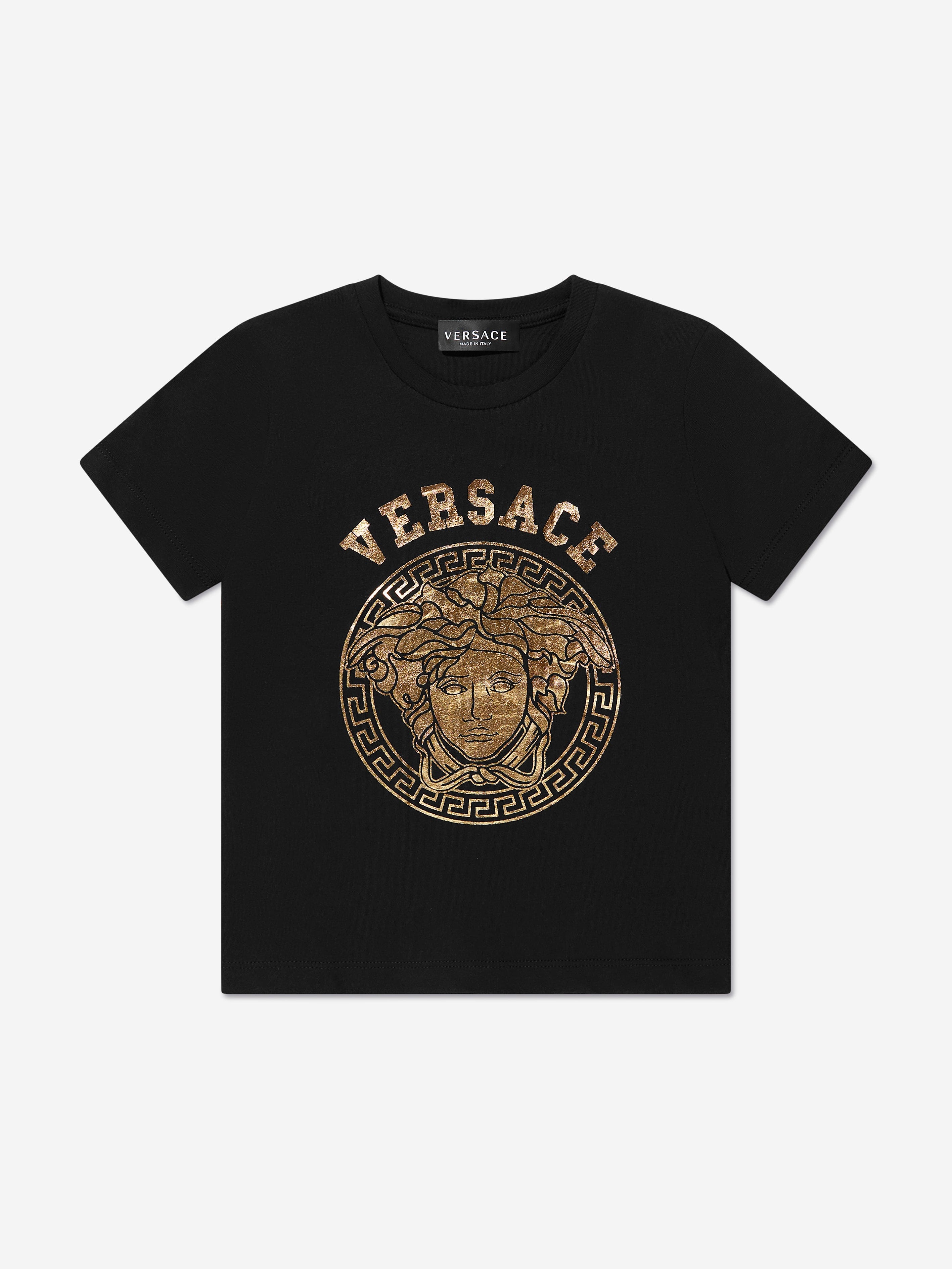 Versace Kids Medusa Logo T-Shirt in Black