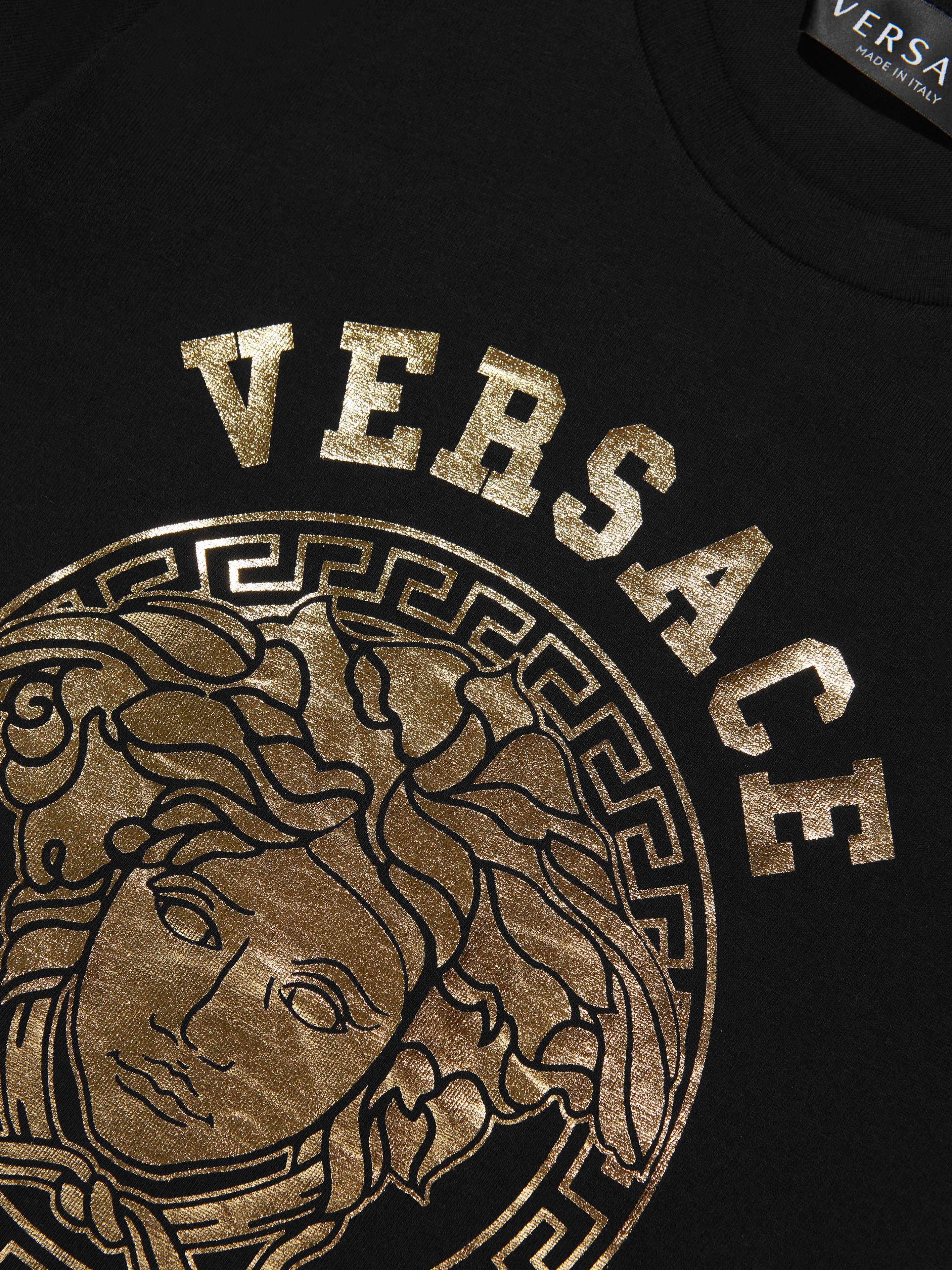 Versace Kids Medusa Logo T-Shirt in Black