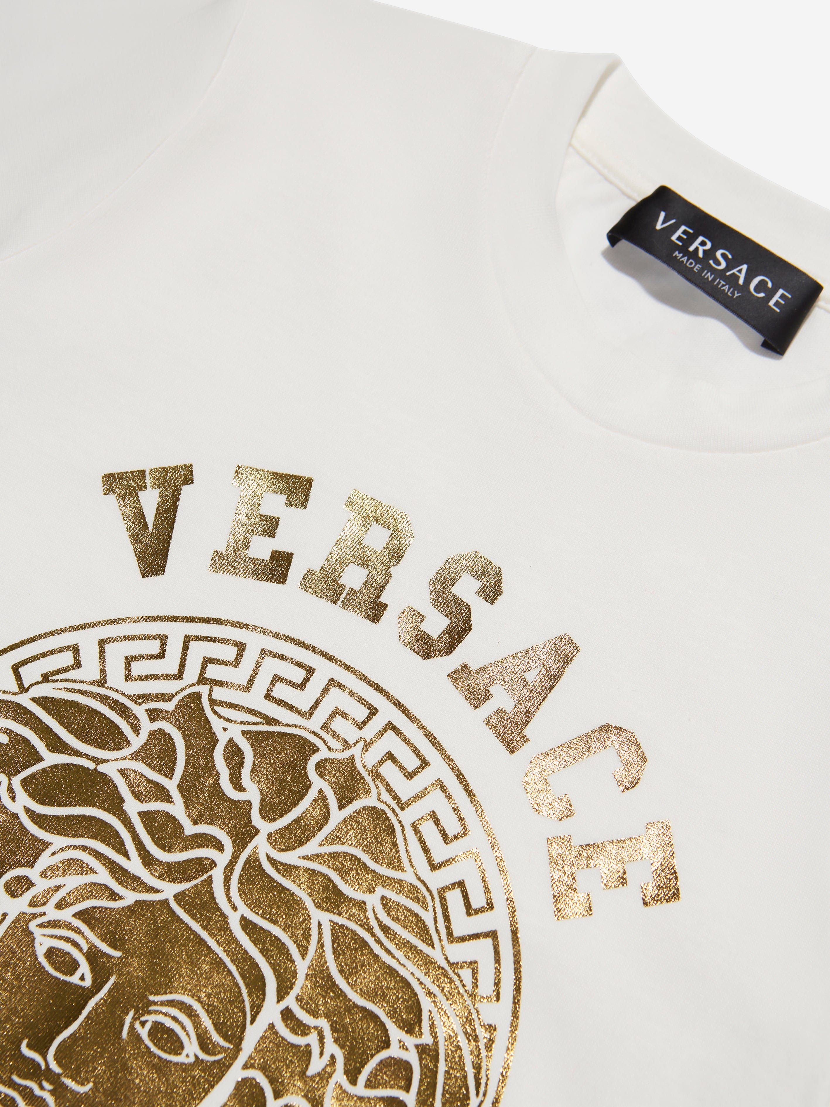 Versace Kids Medusa Logo T-Shirt in White