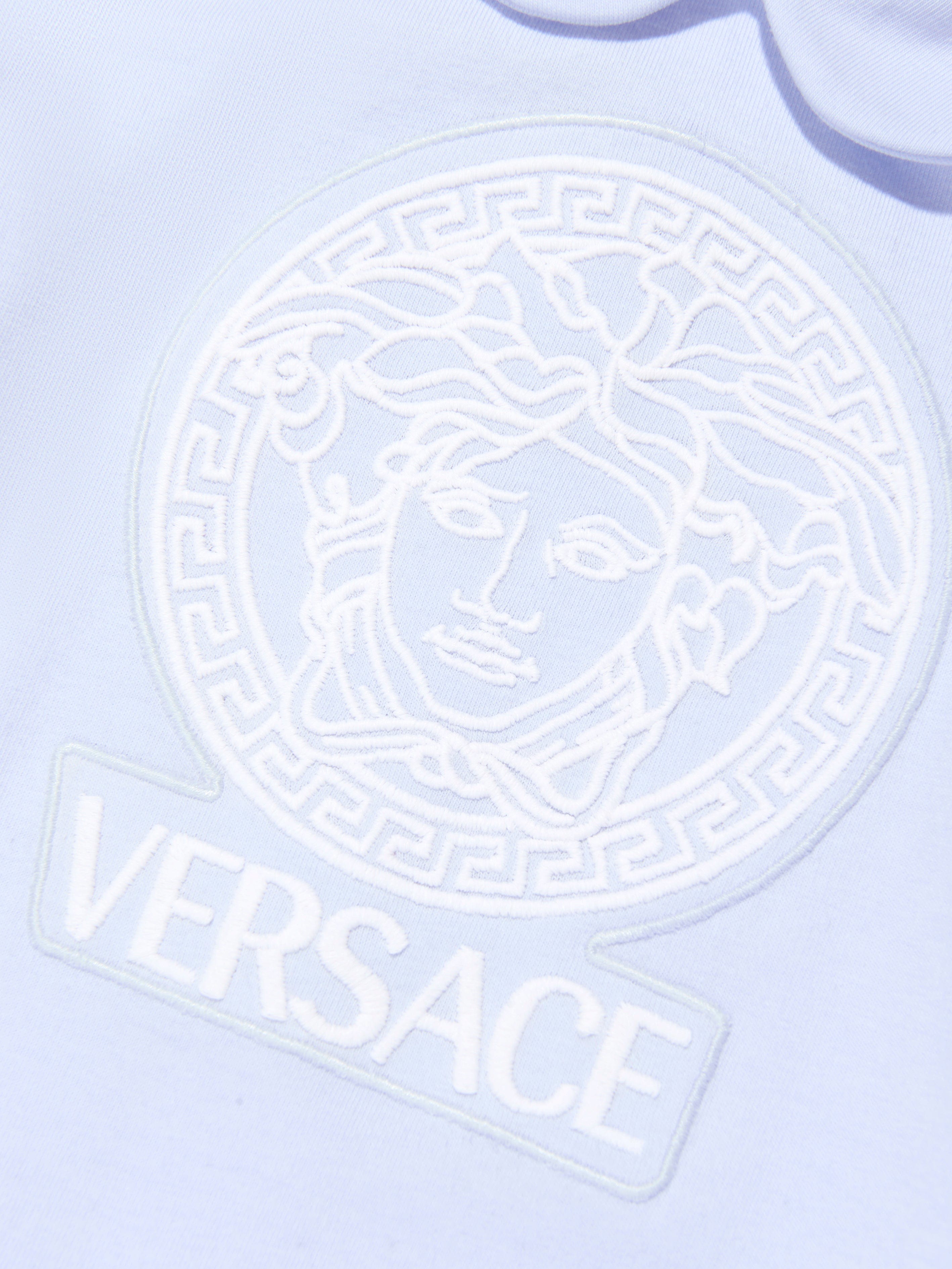 Versace Baby Boys Logo Babygrow in Blue