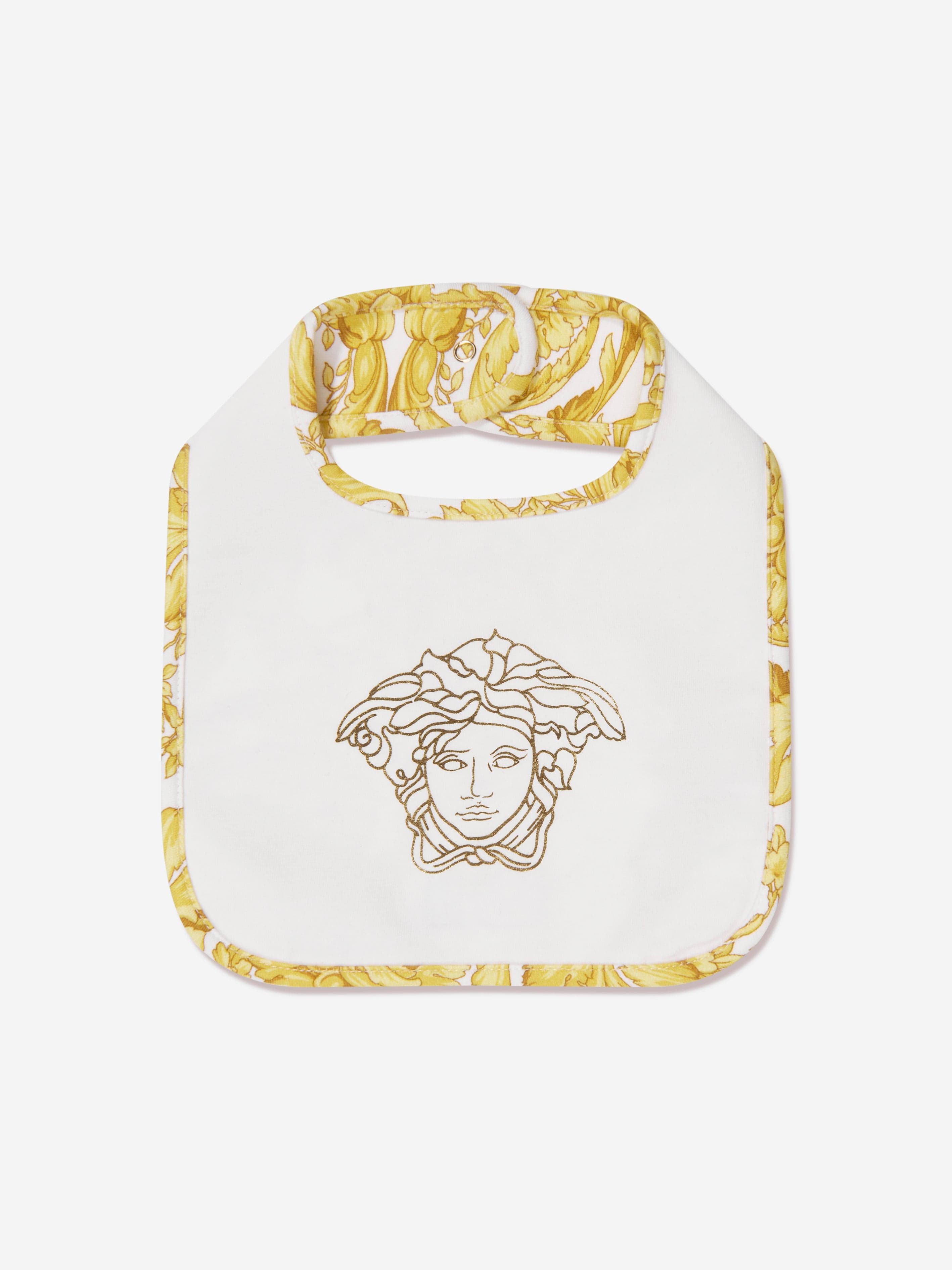 Versace Baby Barocco Bib Set in White