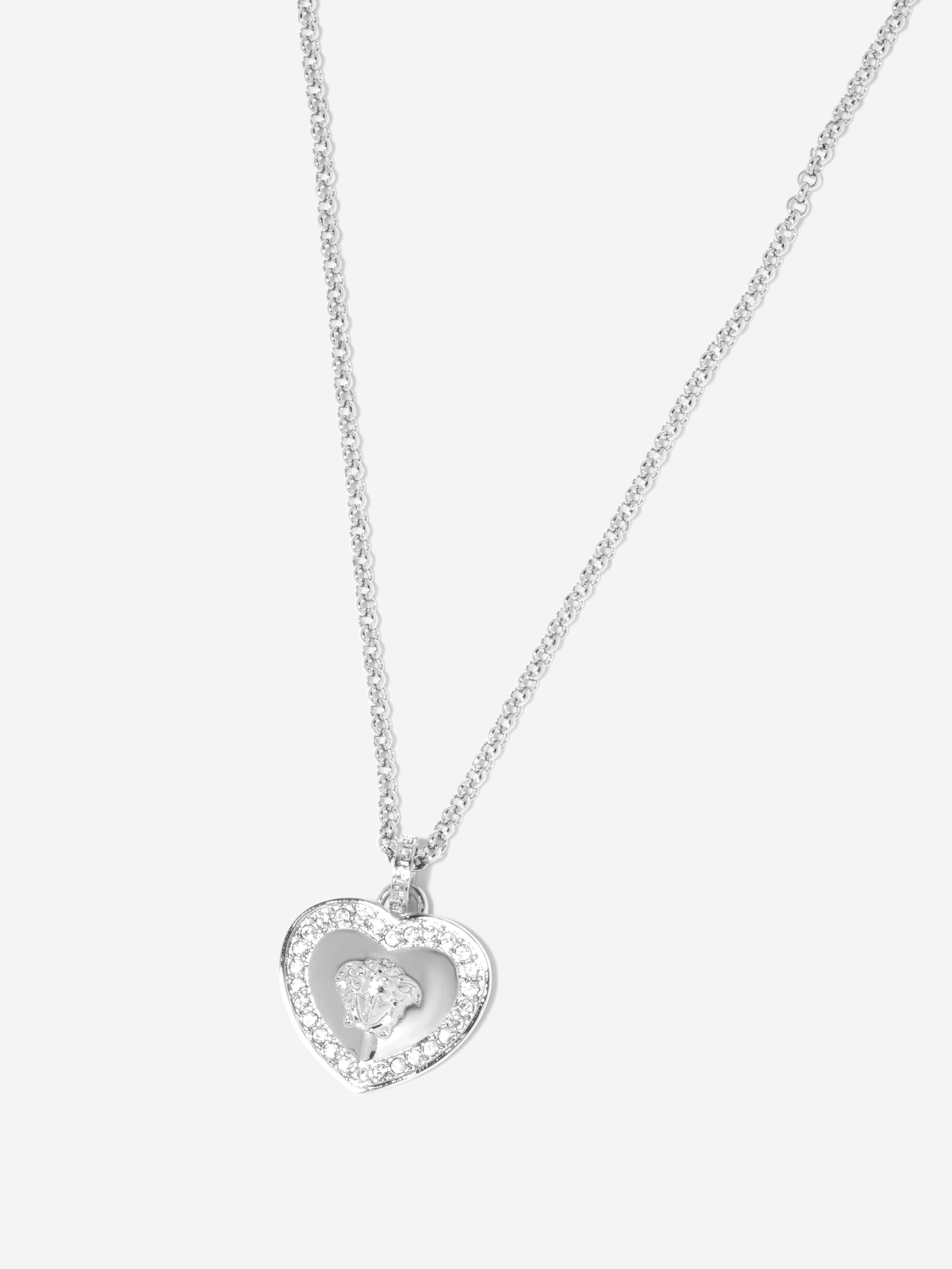 Versace Girls Diamante Heart Necklace in Gold