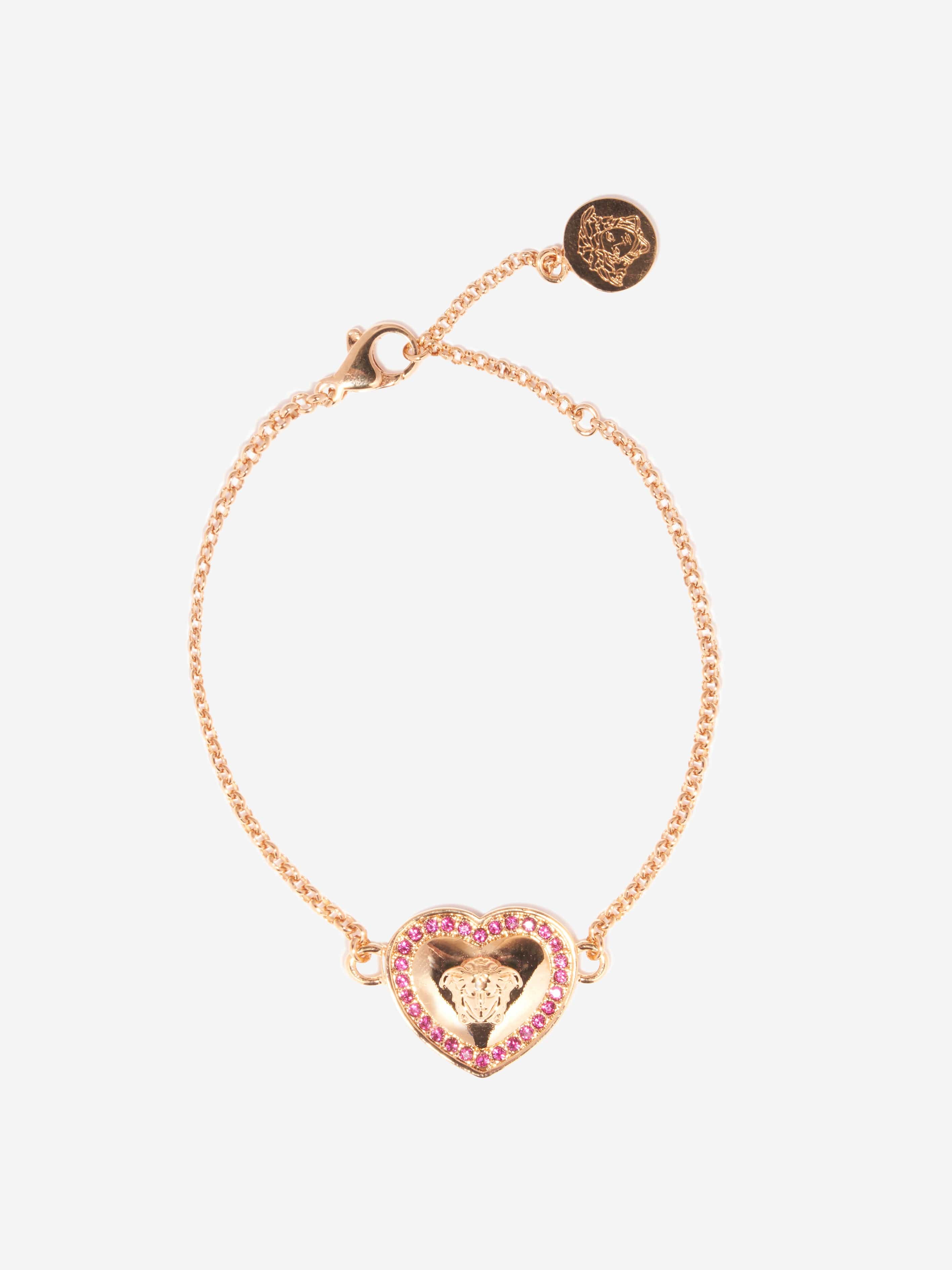 Versace Girls Diamante Heart Bracelet in Gold