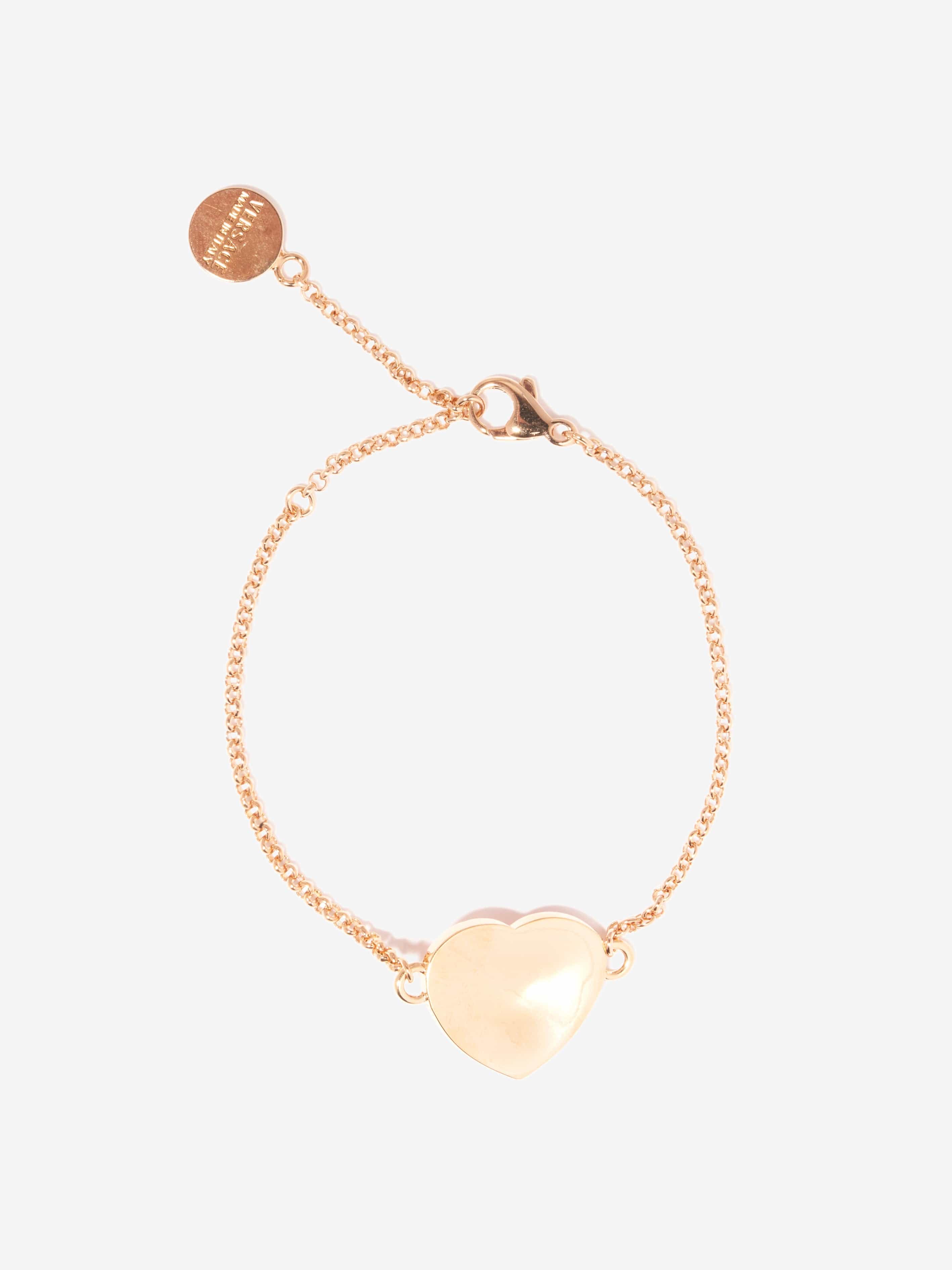 Versace Girls Diamante Heart Bracelet in Gold