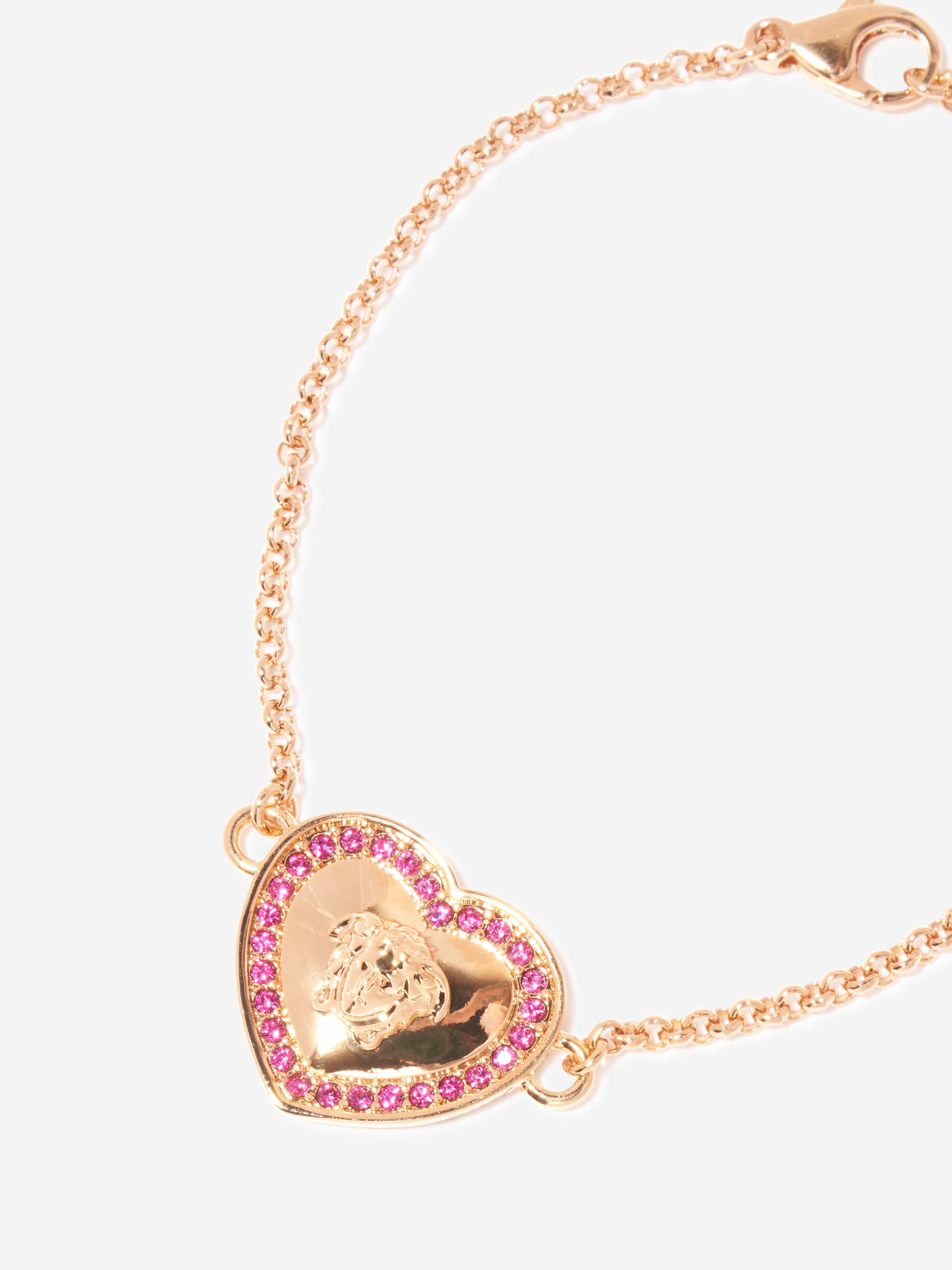 Versace Girls Diamante Heart Bracelet in Gold