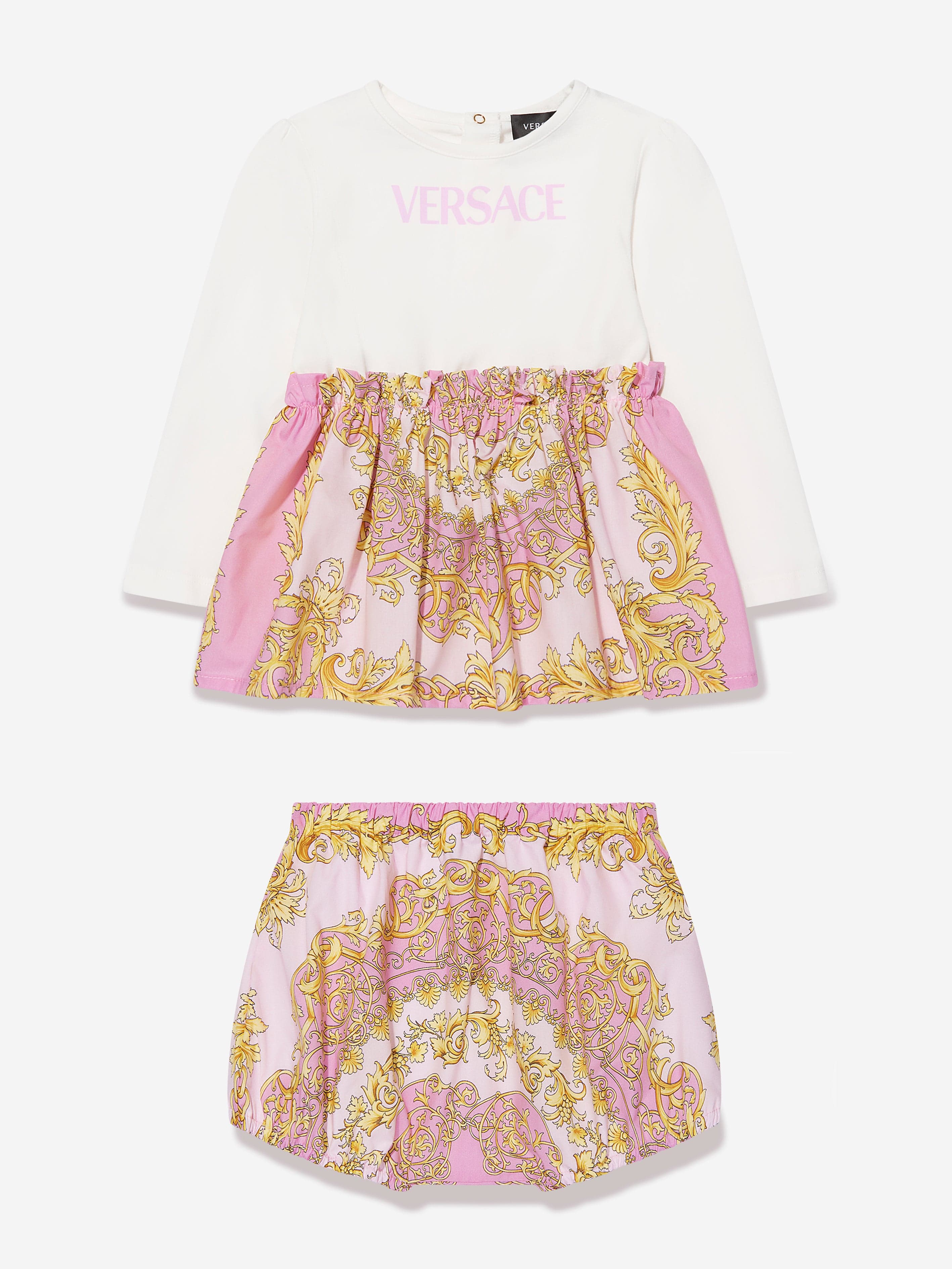 Versace Baby Girls Dress With Knickers in Pink