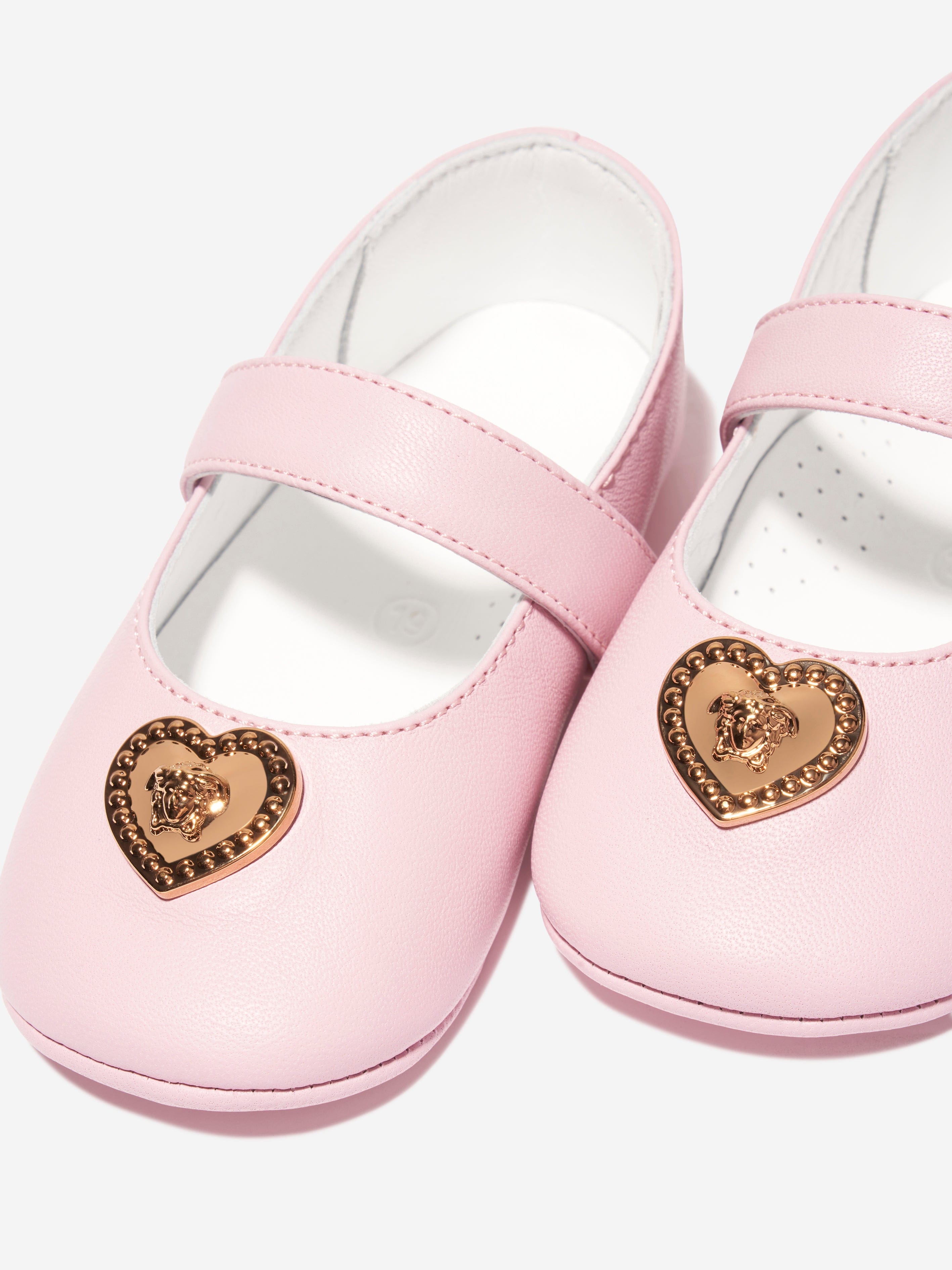 Versace Baby Girls Leather Pre Walker Shoes in Pink