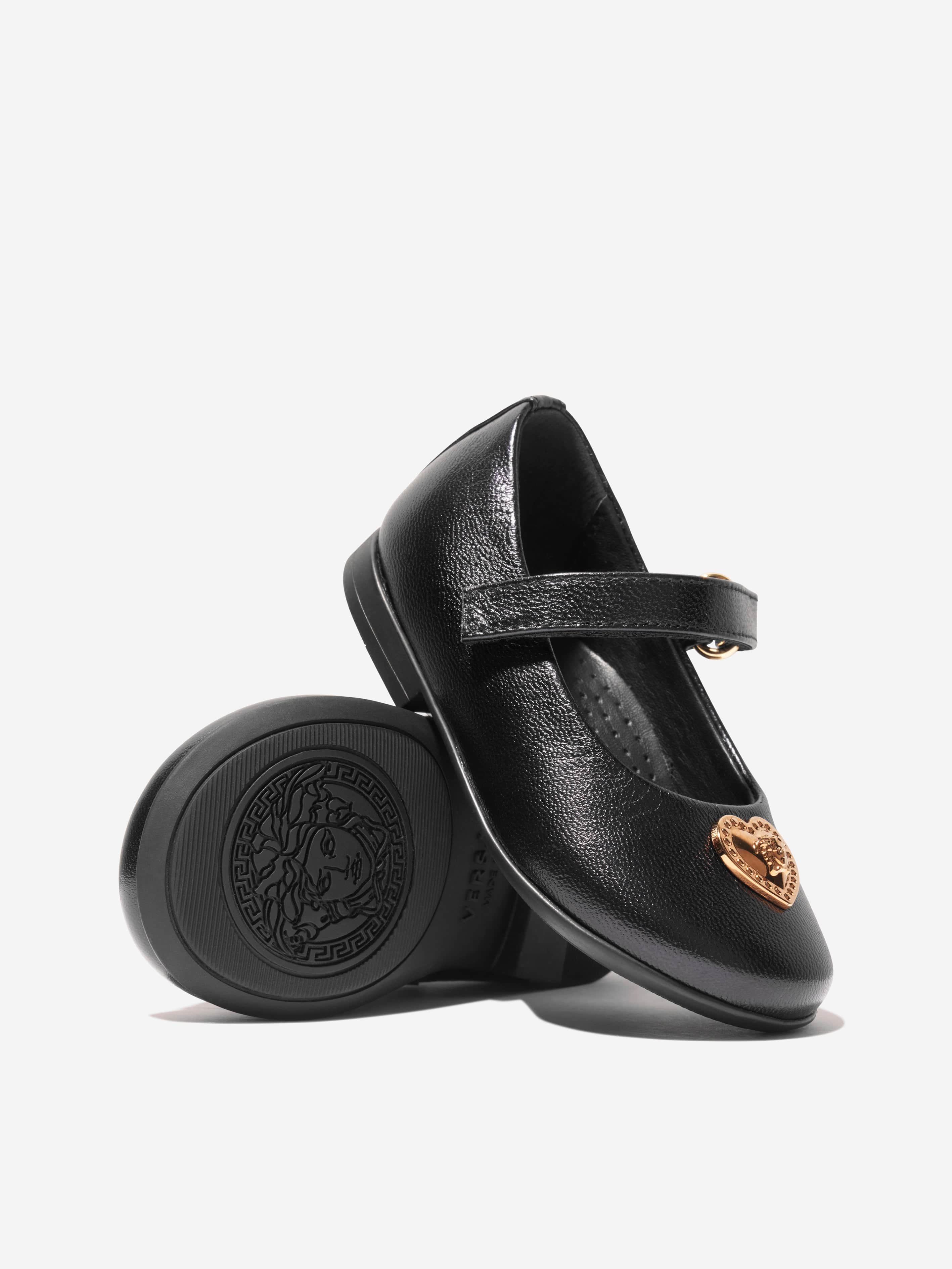 Versace Girls Heart Logo Shoes in Black