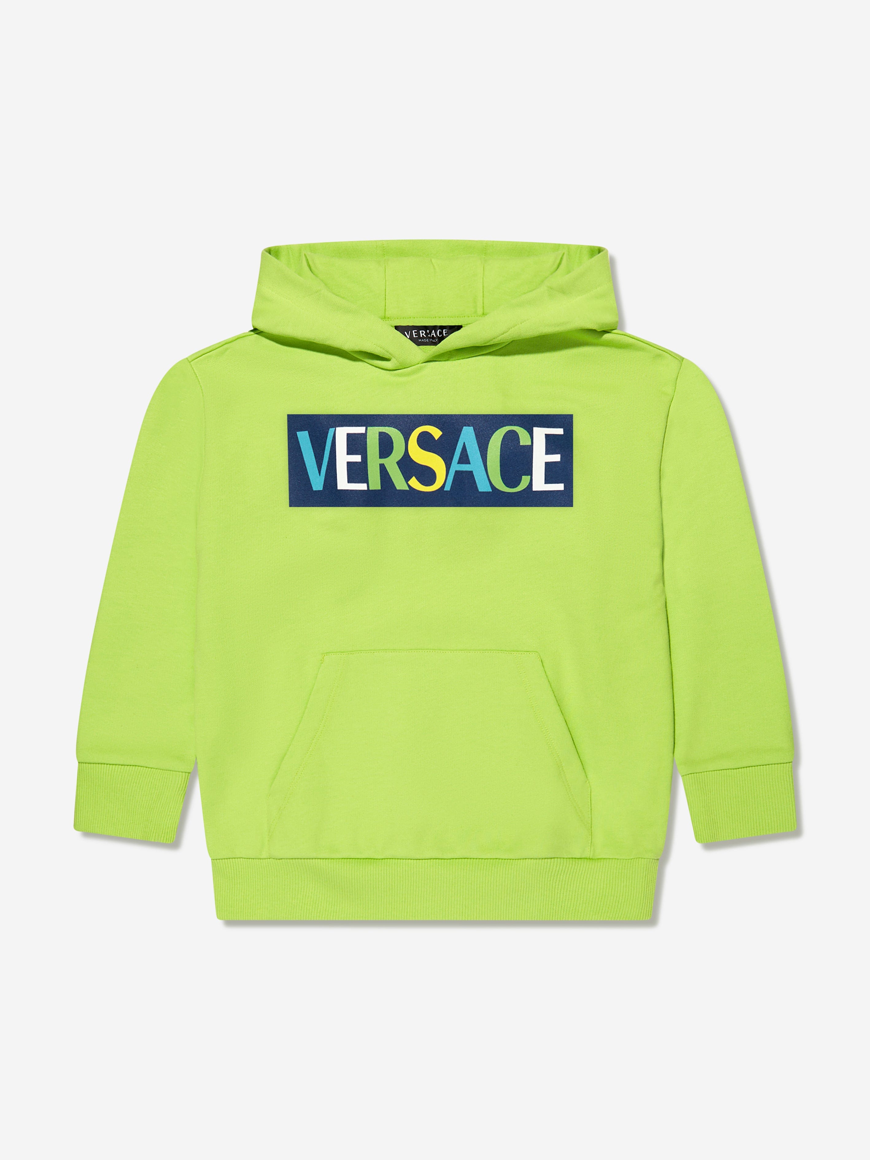 Versace Kids Logo Hoodie in Green