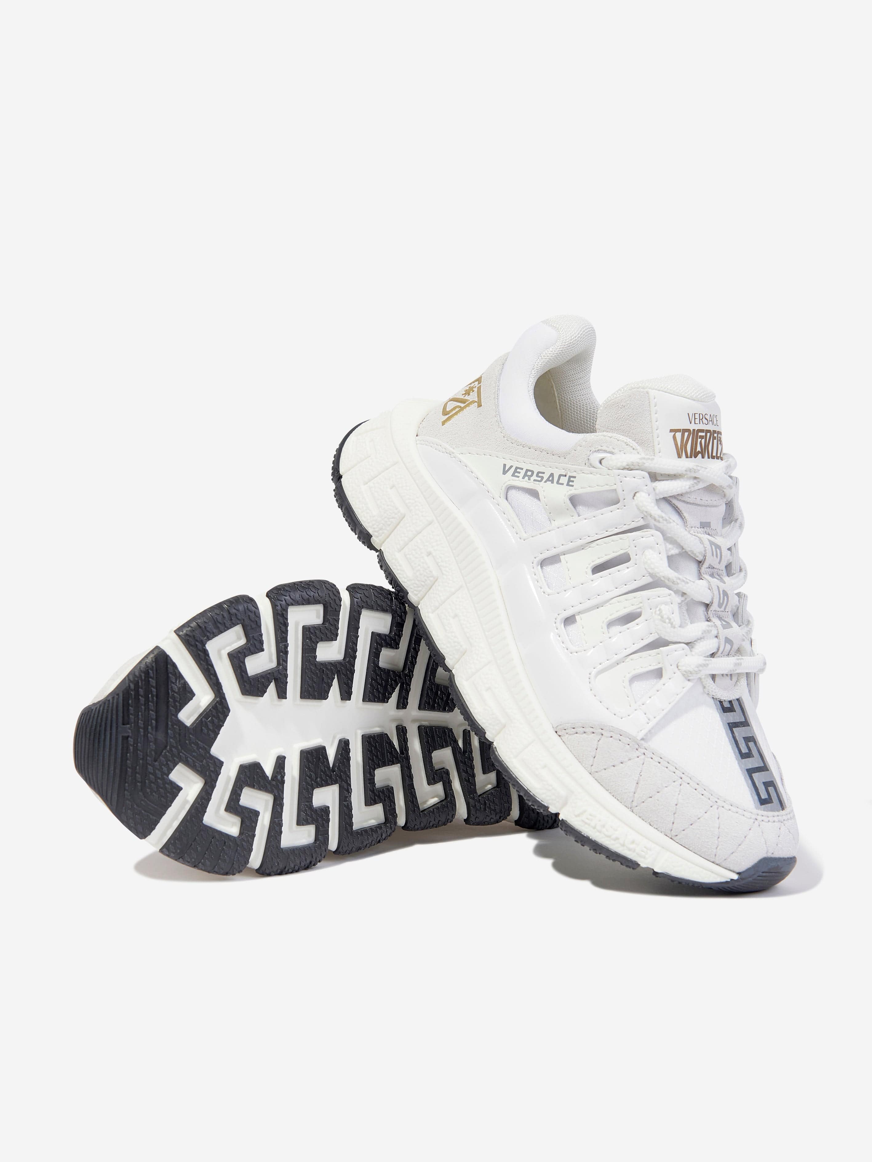 Versace Kids Trigreca Trainers in White