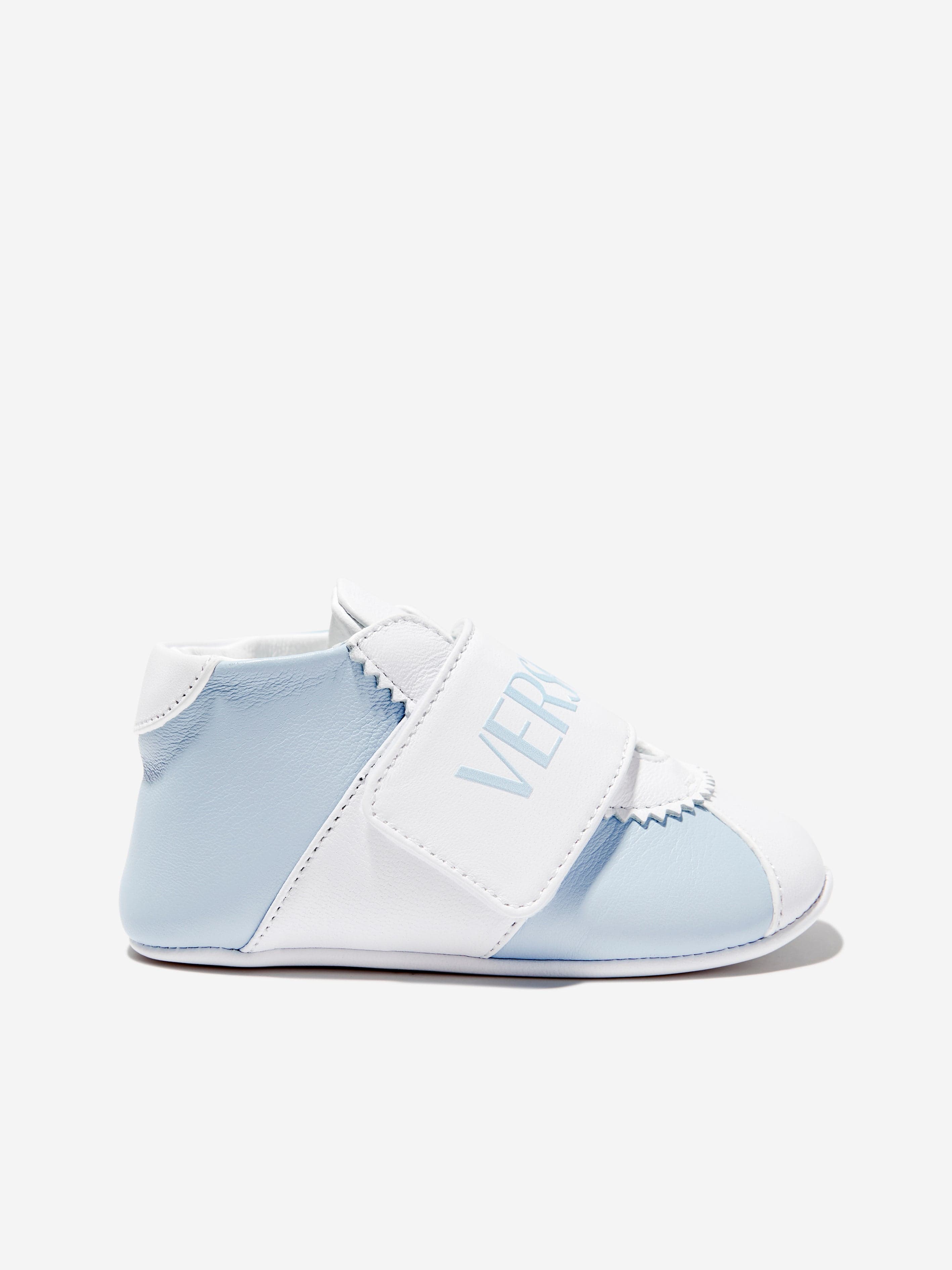 Versace Baby Leather Pre Walker Trainers in Blue