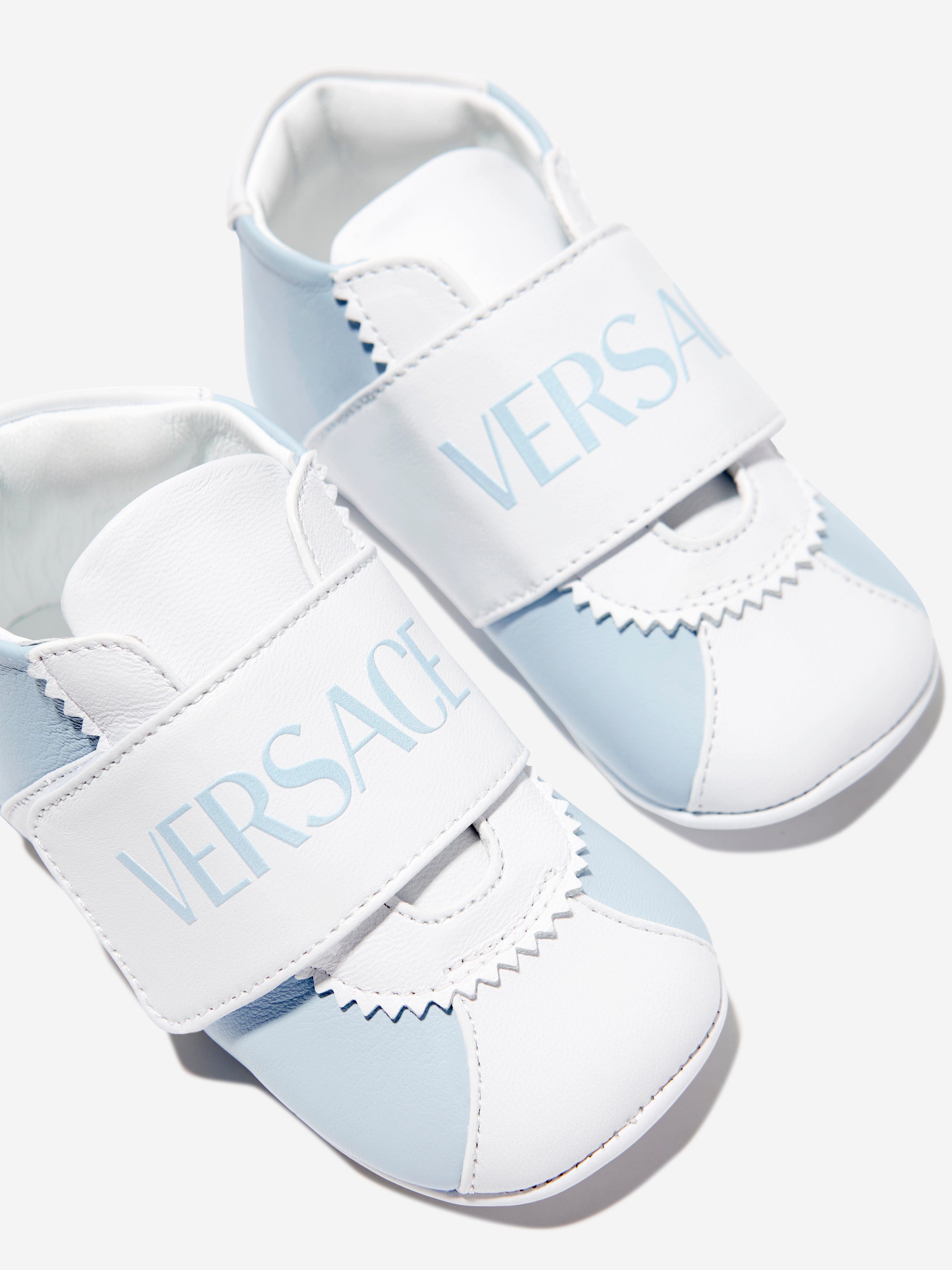 Versace Baby Leather Pre Walker Trainers in Blue