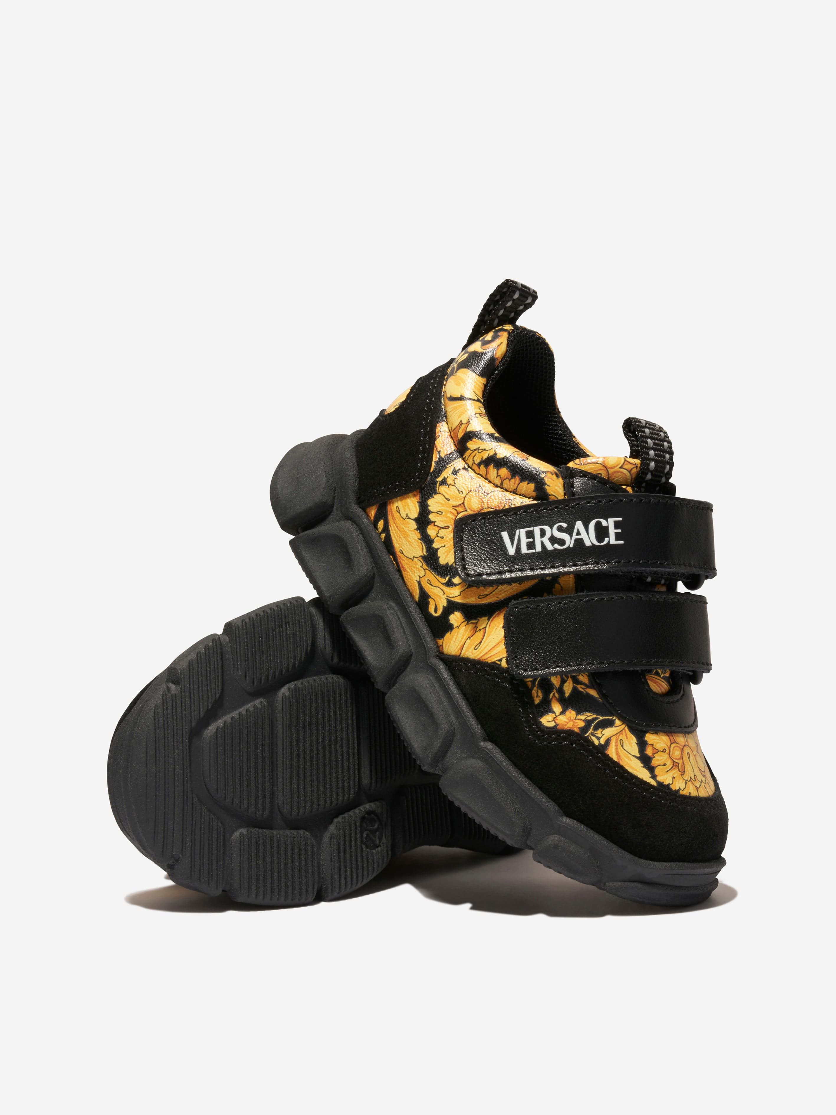 Versace Kids Barocco Trainers in Black