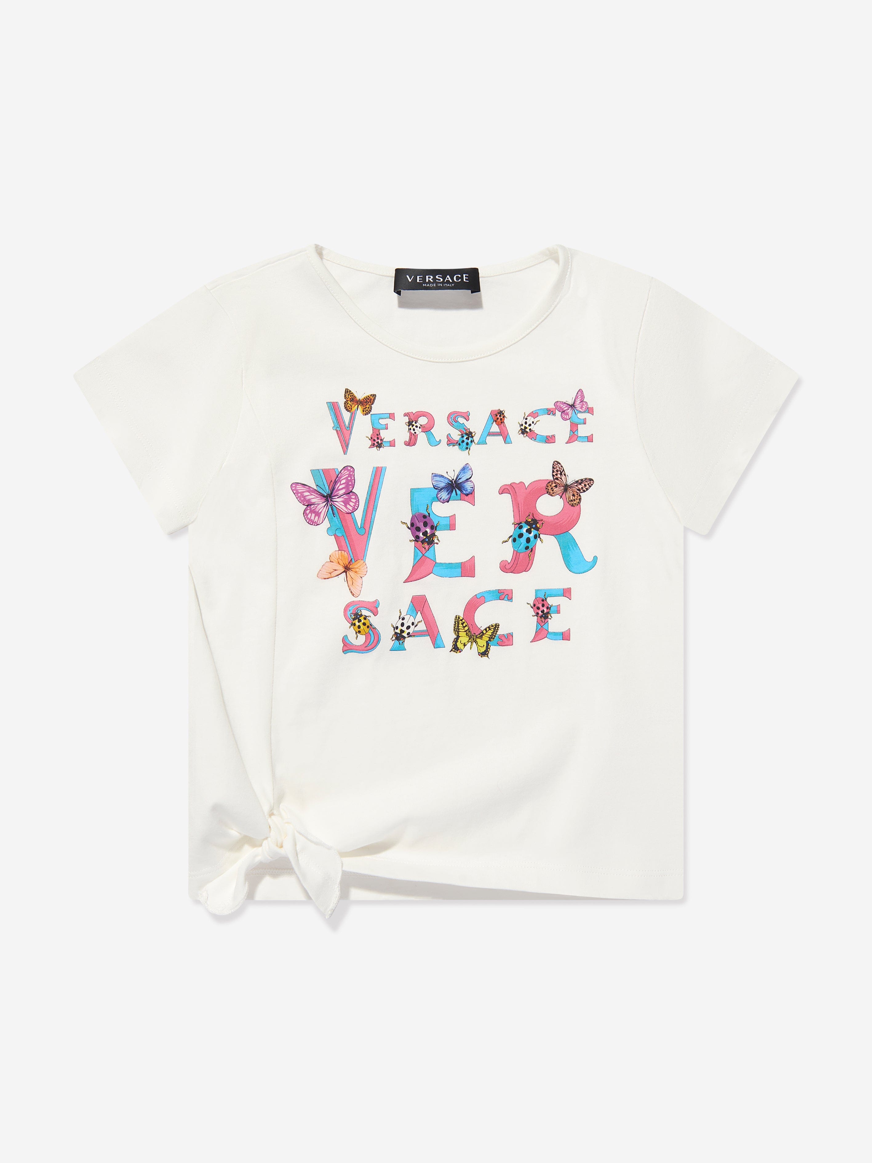 Versace Girls Logo T-Shirt in White