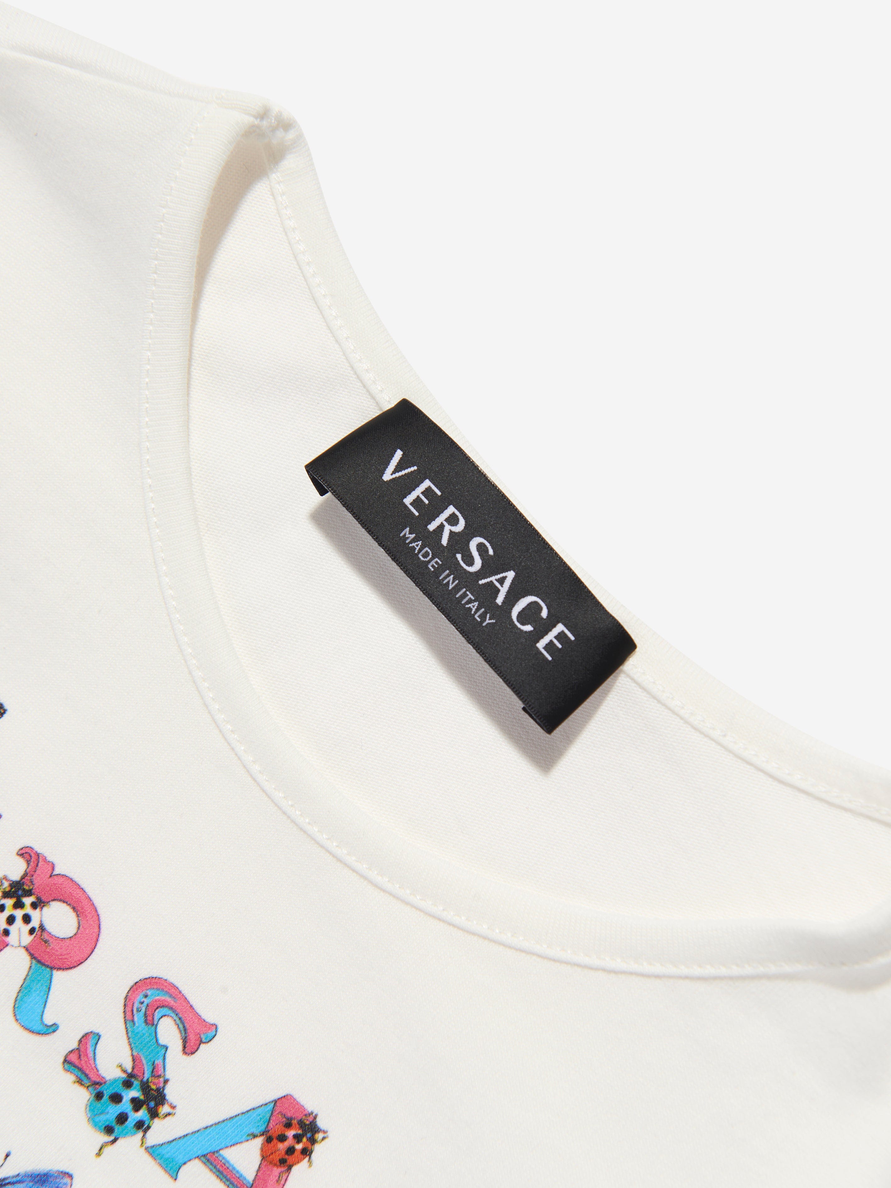 Versace Girls Logo T-Shirt in White