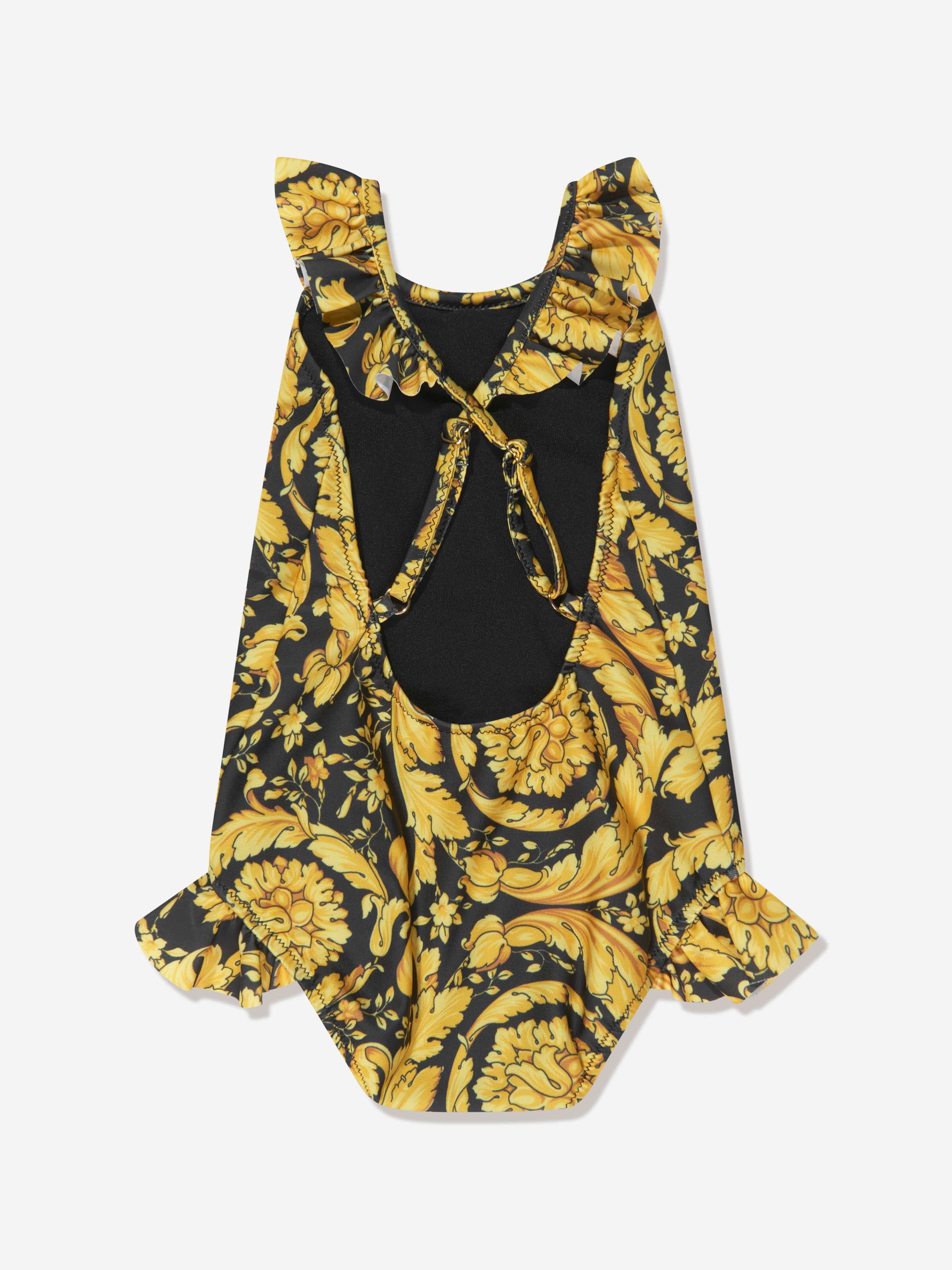 Versace Baby Girls Baroque Swimsuit in Black