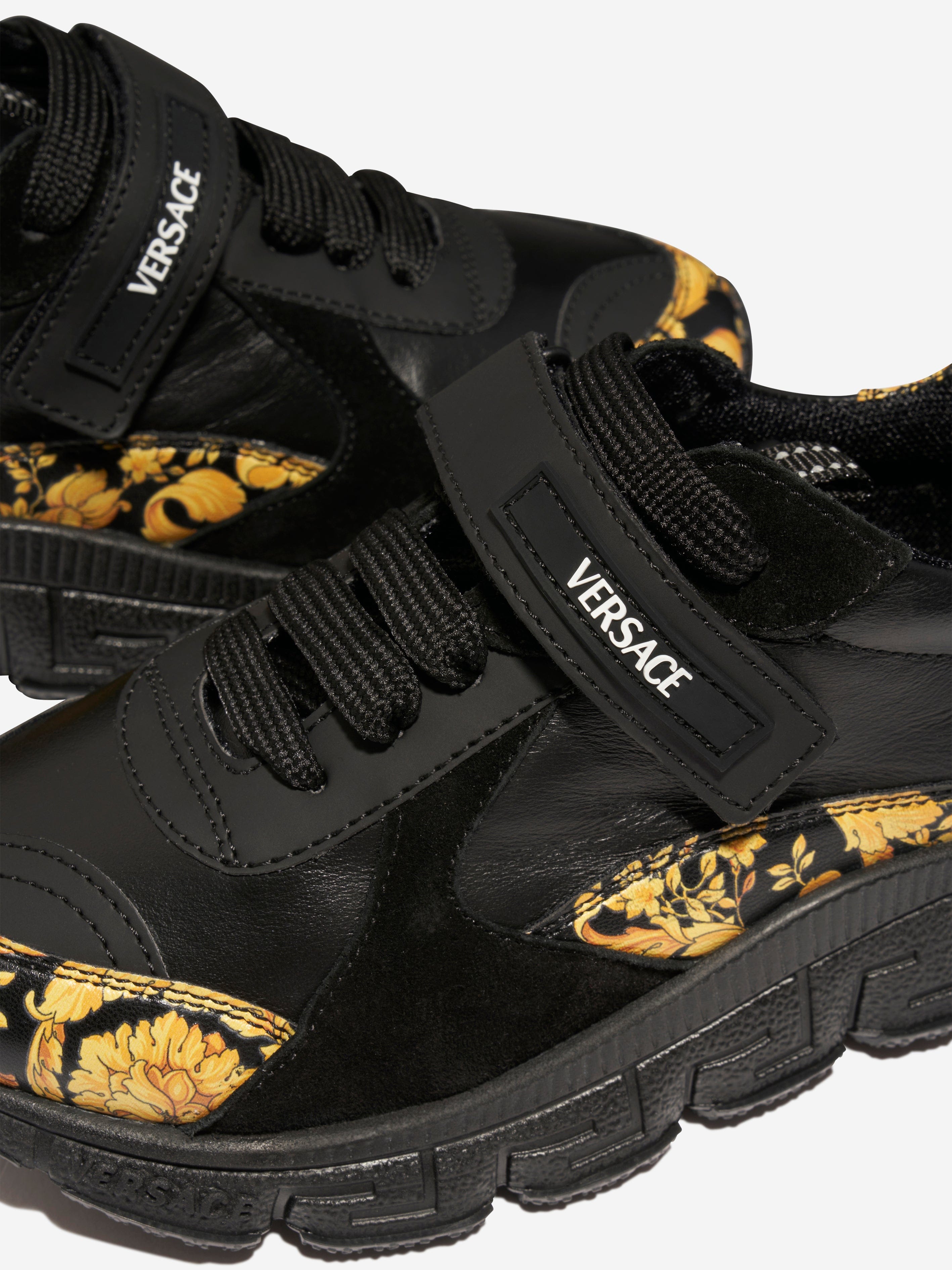 Versace Kids Barocco Trainers in Black