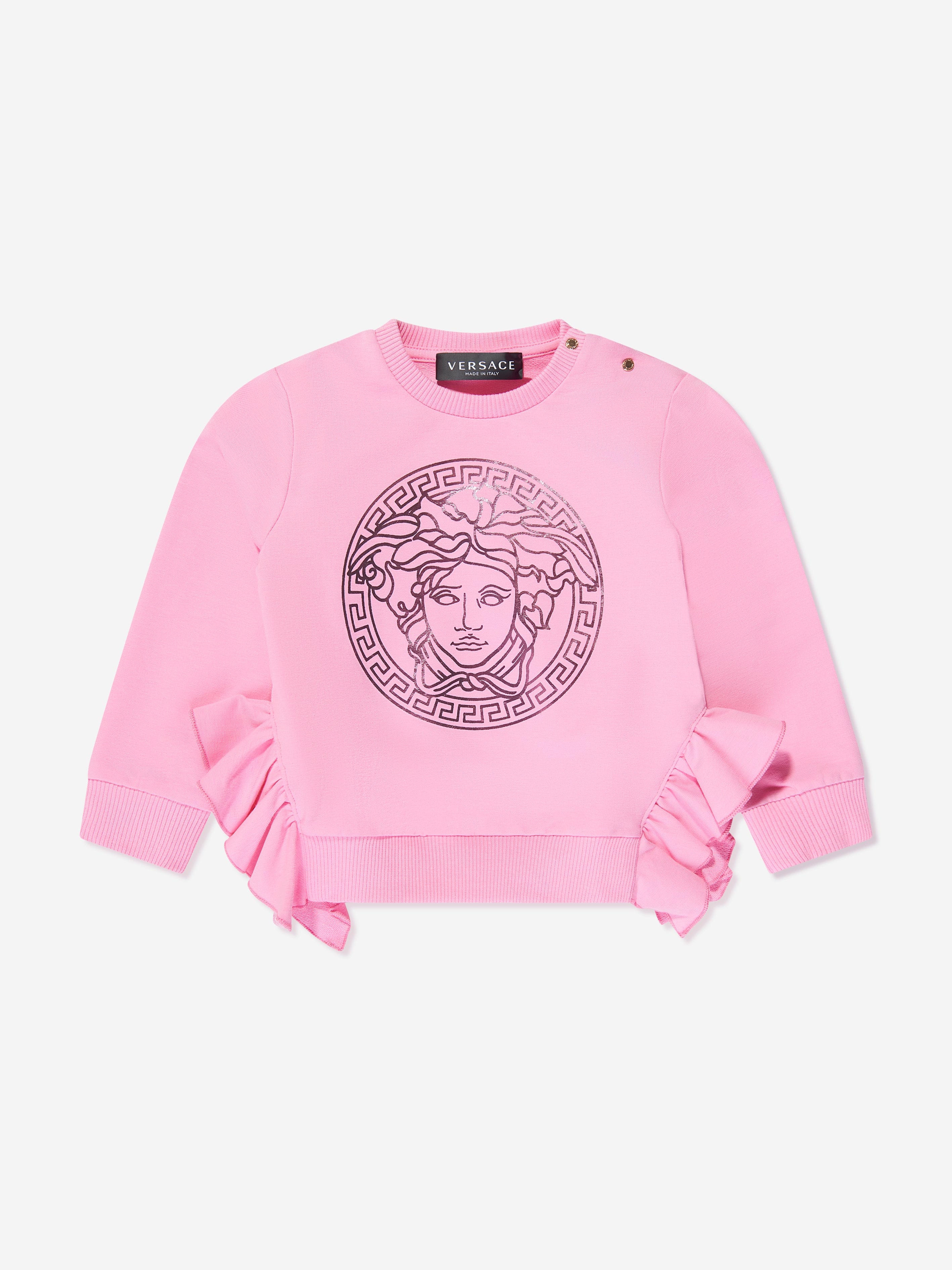 Versace Baby Girls Logo Sweatshirt in Pink