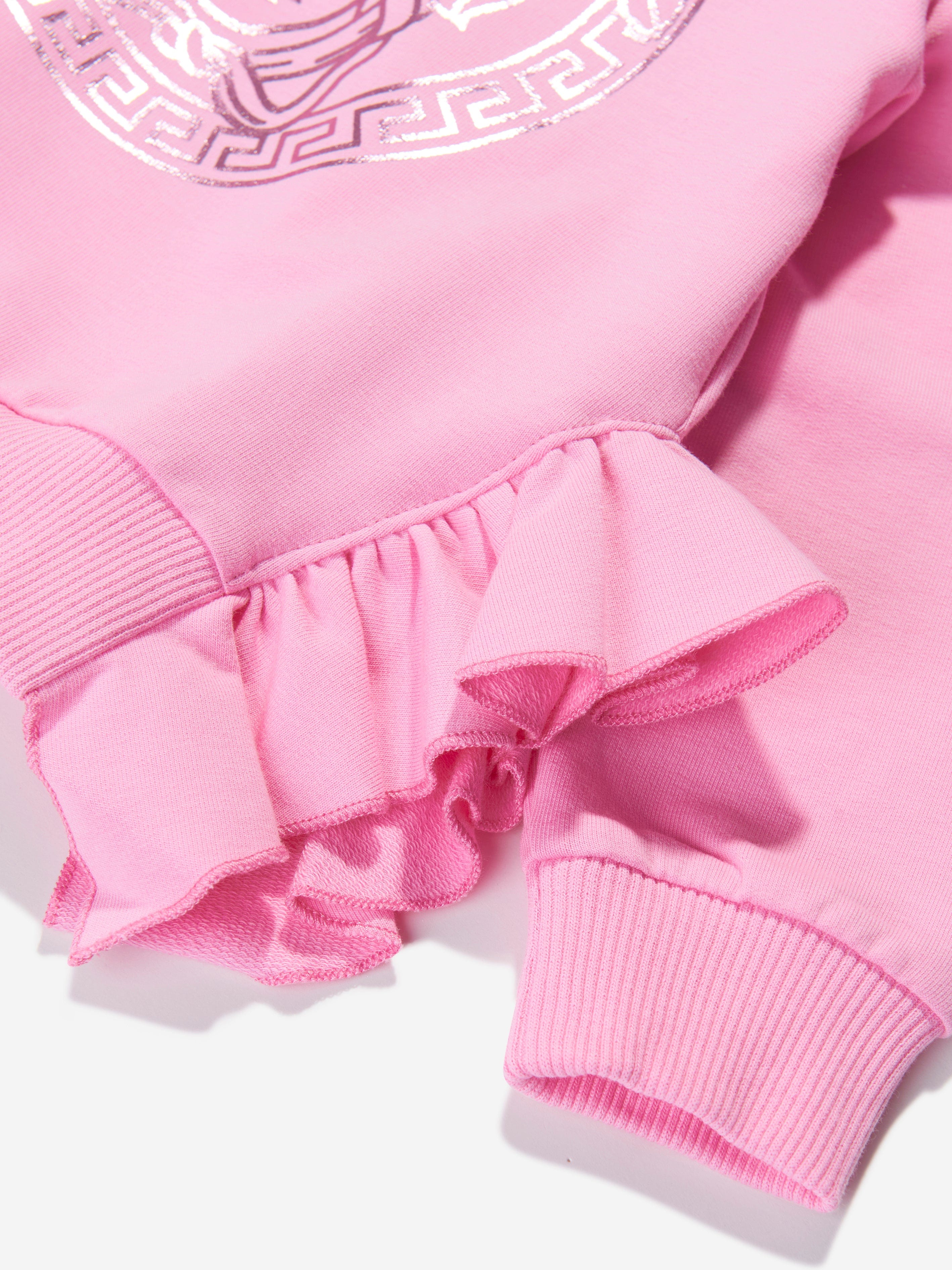 Versace Baby Girls Logo Sweatshirt in Pink