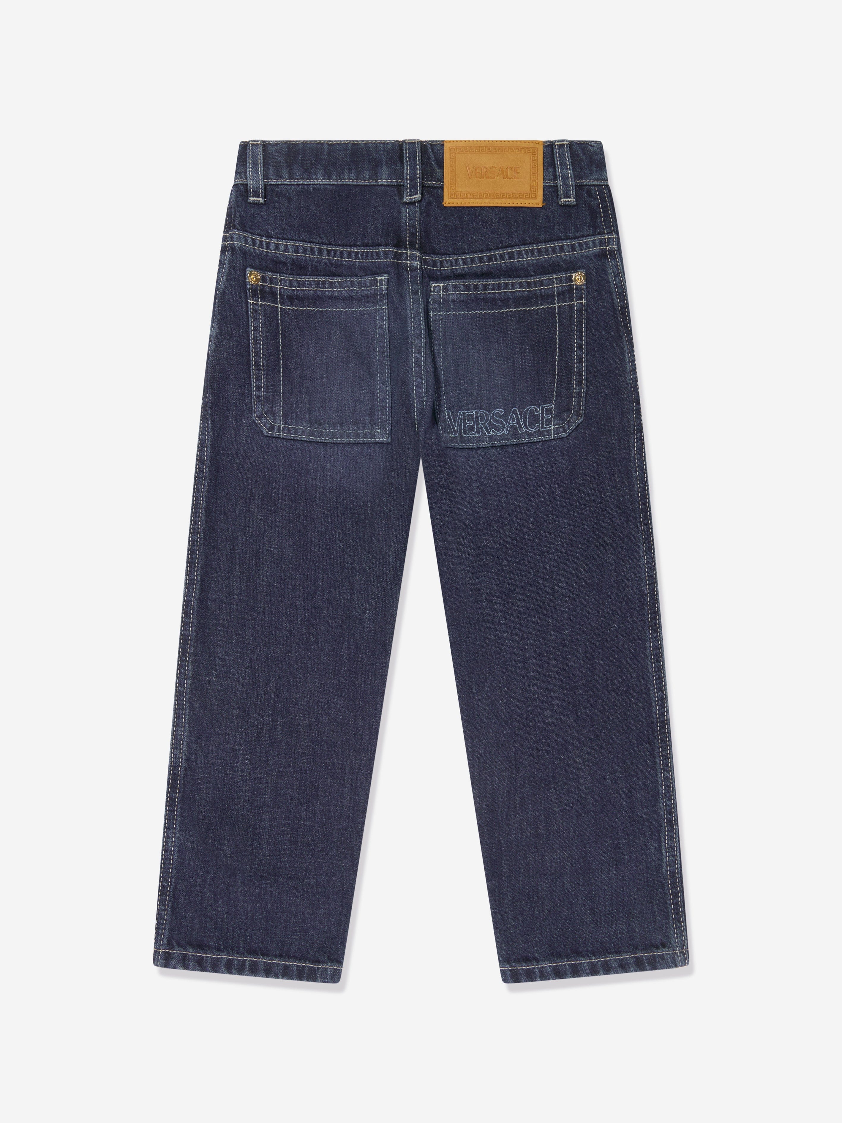 Versace Boys Slim Fit Jeans in Blue