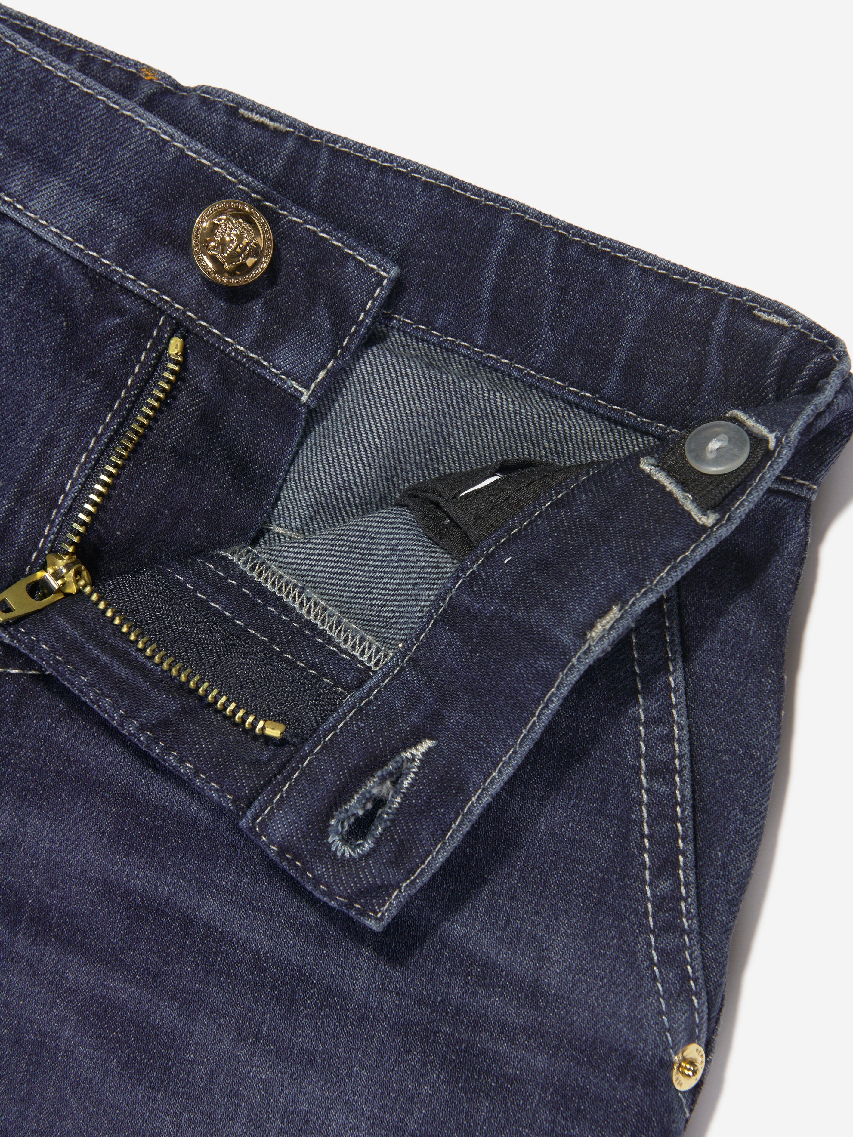 Versace Boys Slim Fit Jeans in Blue