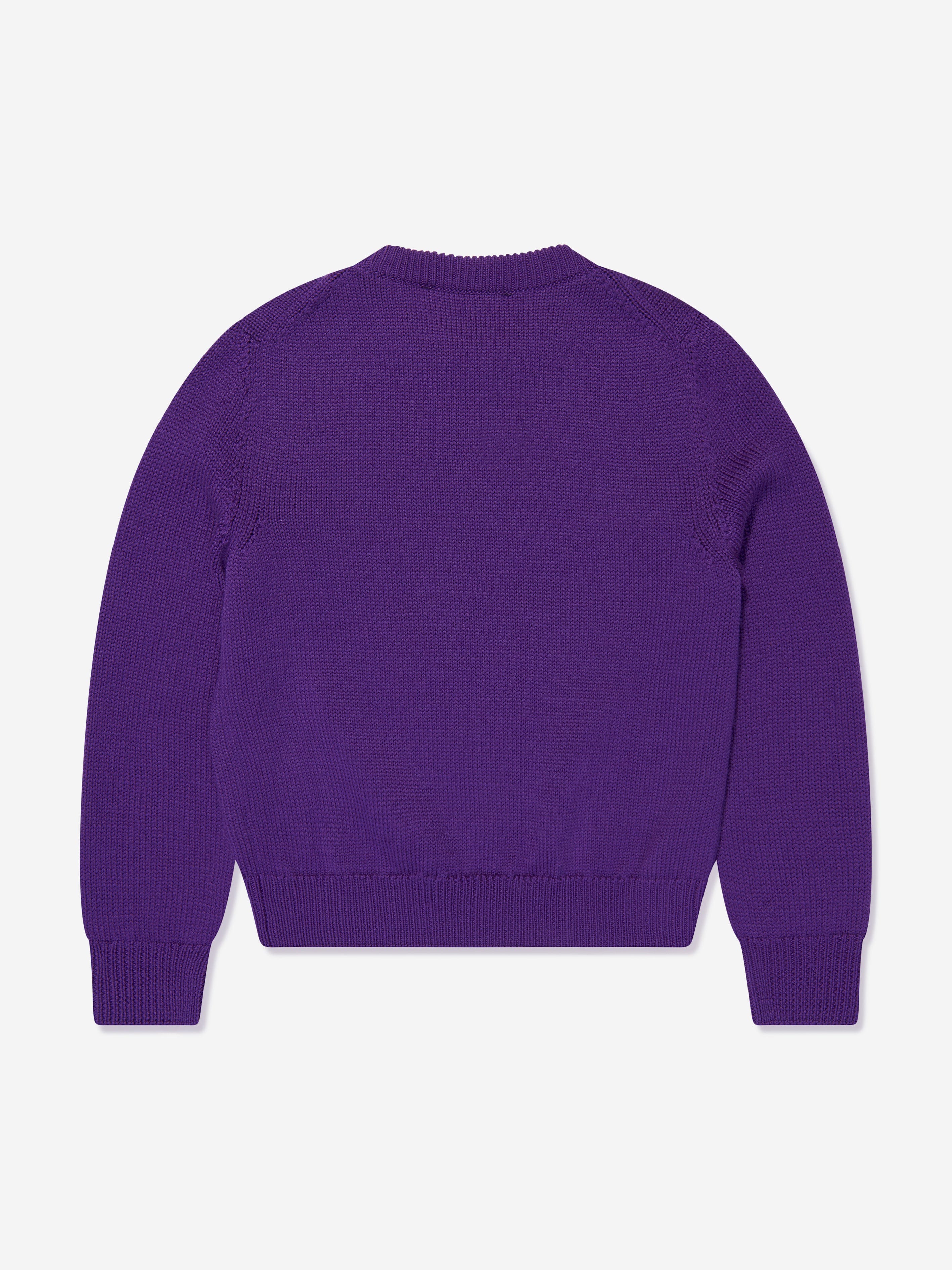 Versace Girls Wool Logo Jumper in Purple