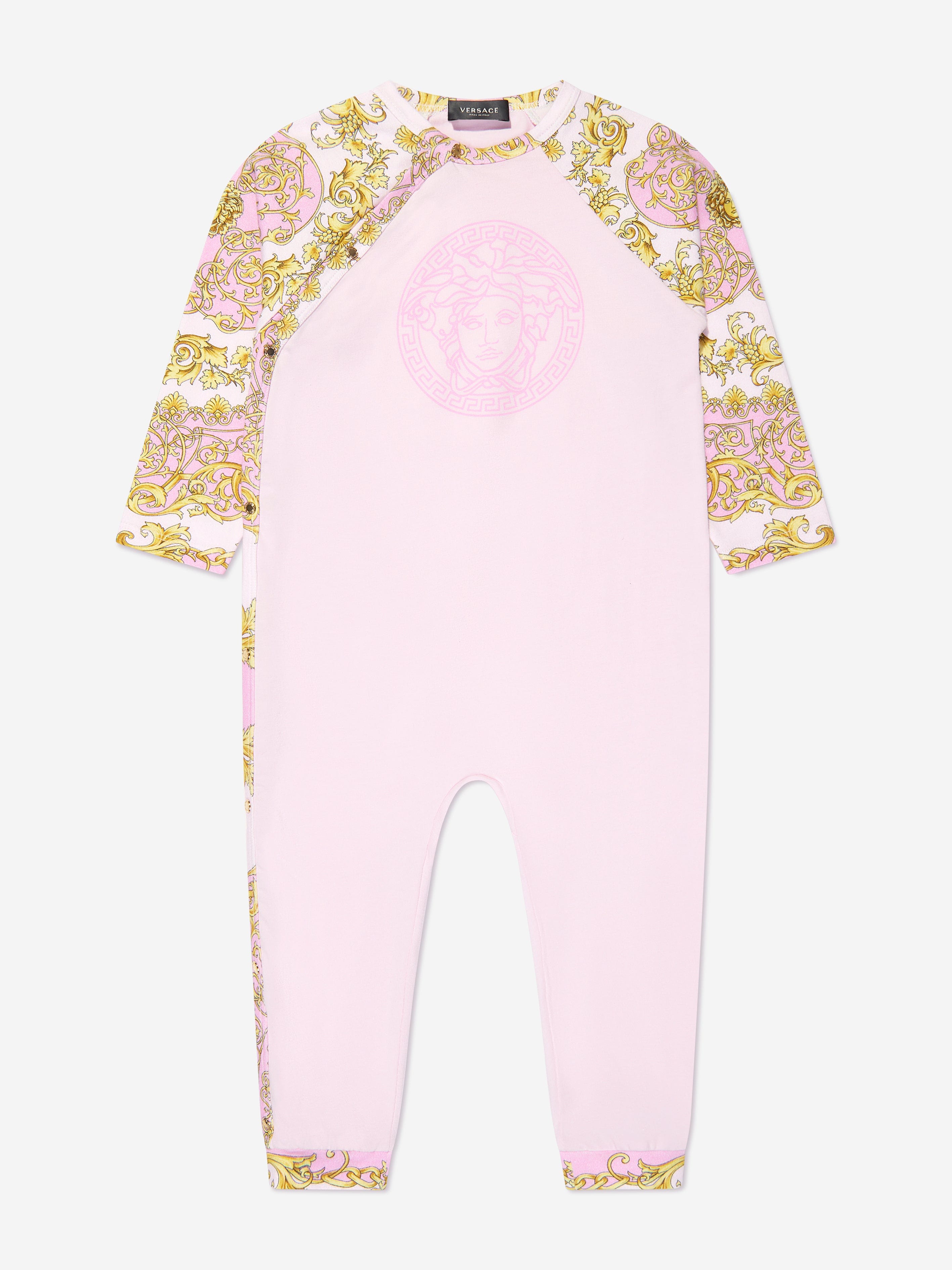 Versace Baby Girls Barocco Romper in Pink