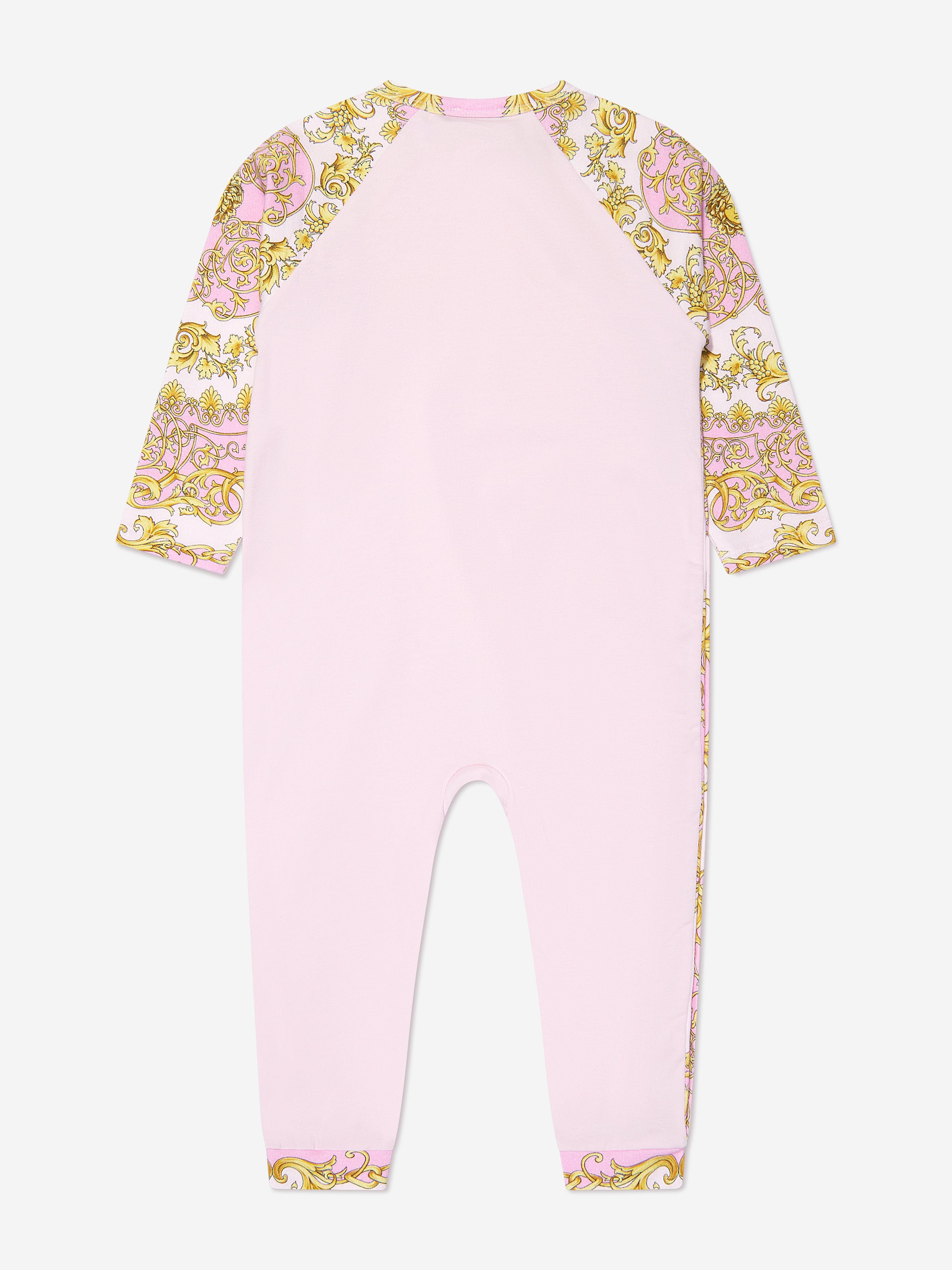 Versace Baby Girls Barocco Romper in Pink