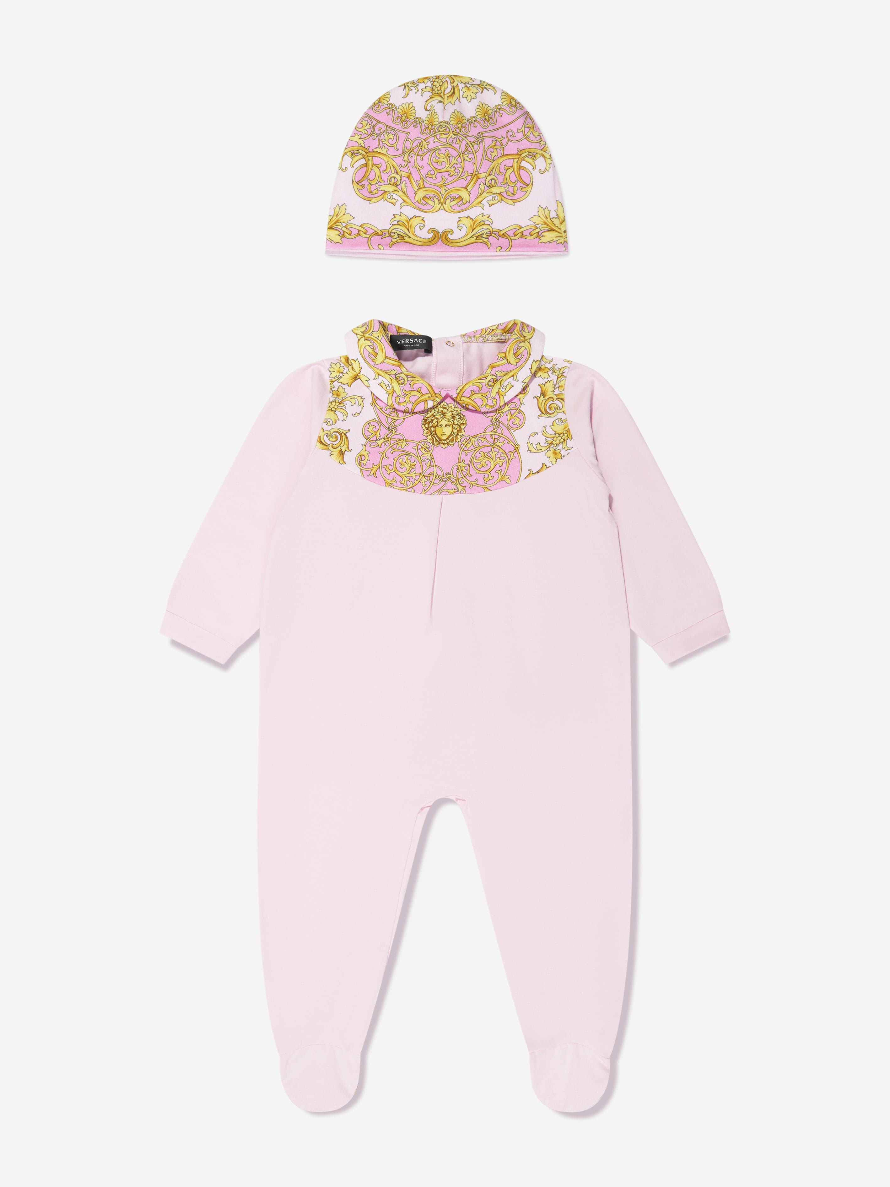 Versace Baby Girls Babygrow Gift Set in Pink