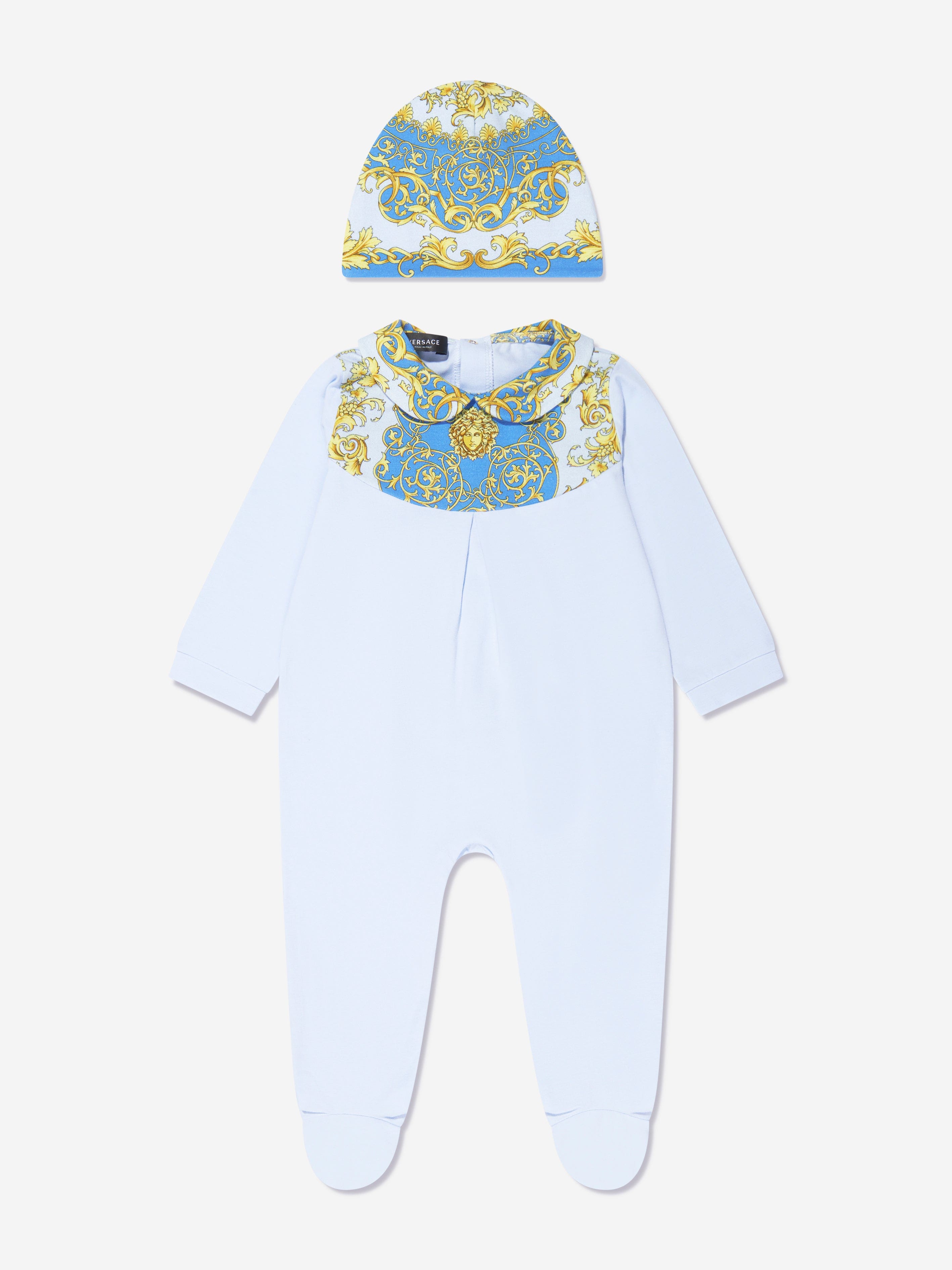 Versace Baby Boys Babygrow Gift Set in Blue