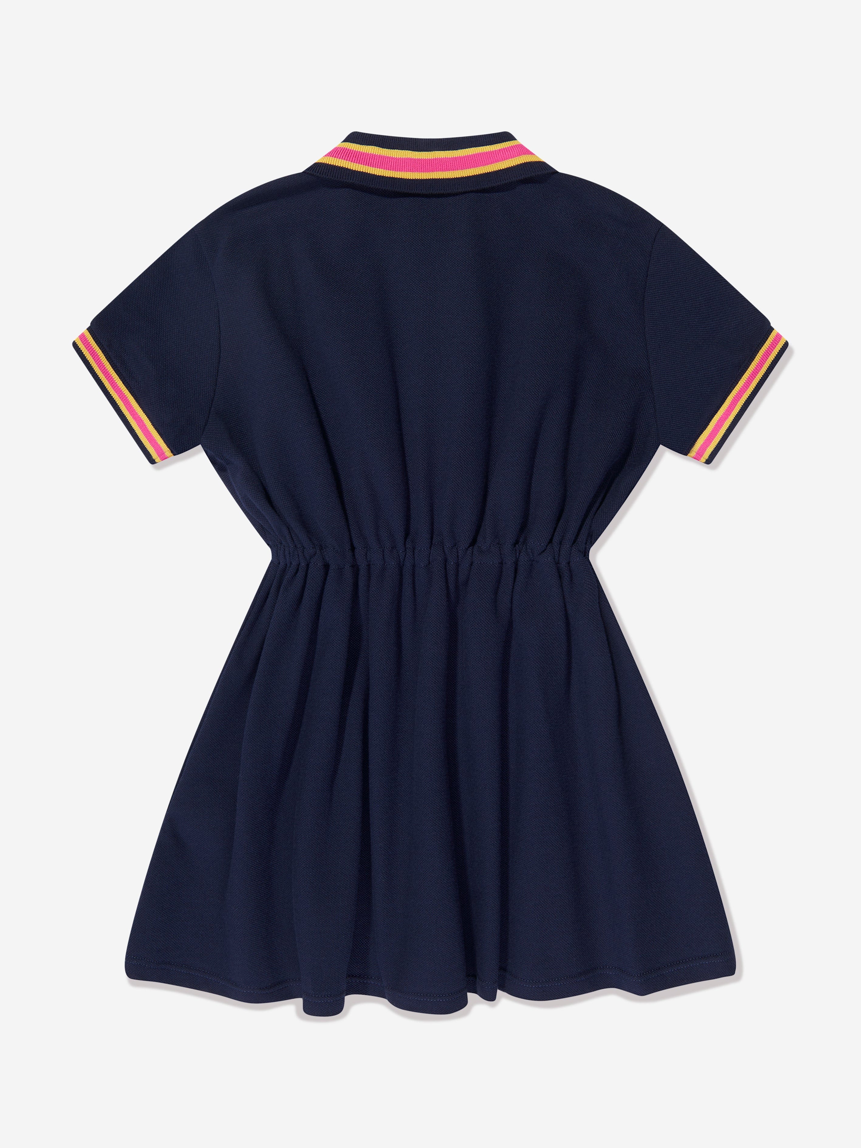 Versace Girls Logo Polo Dress in Navy