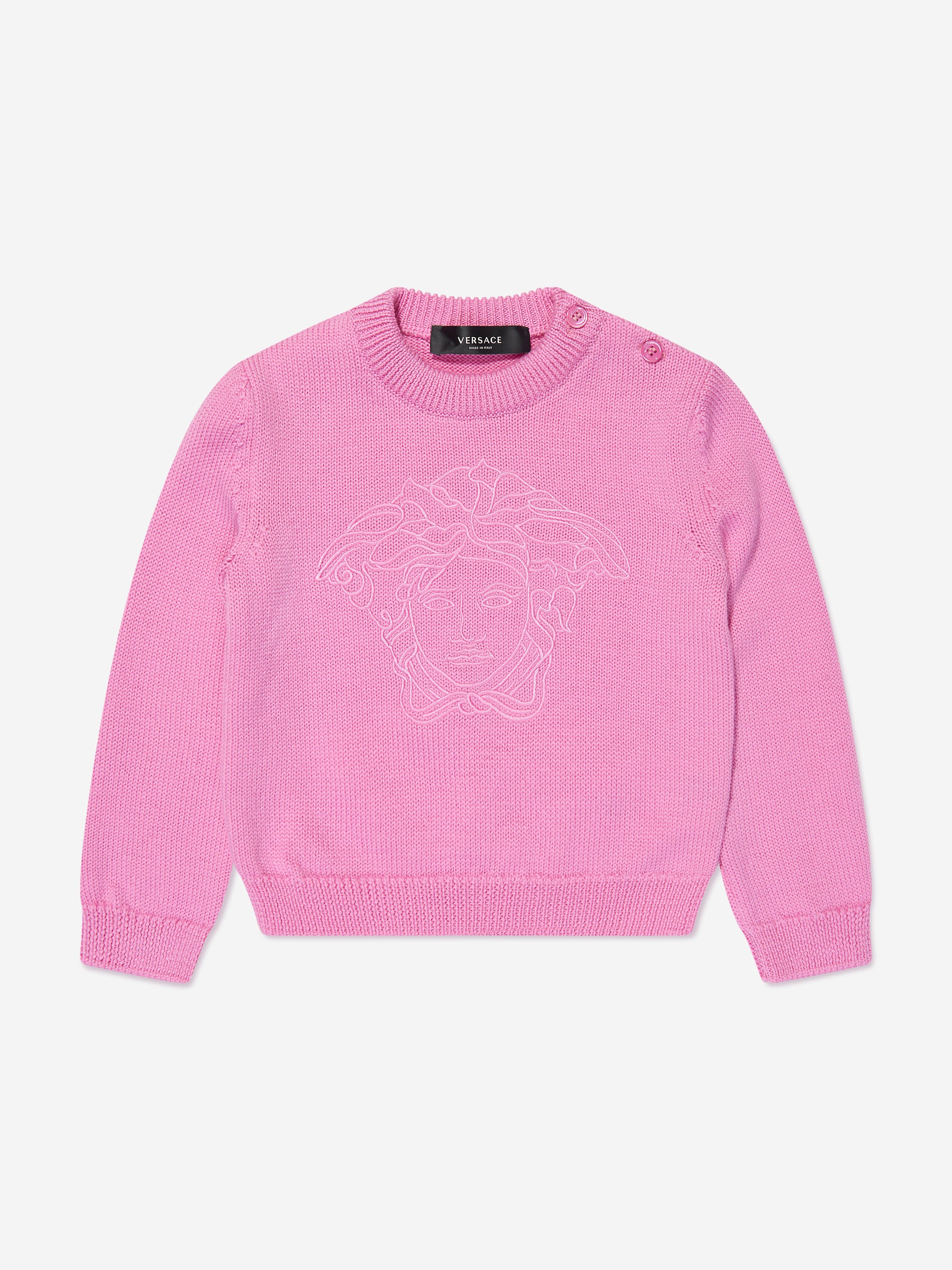 Versace Baby Girls Logo Jumper in Pink