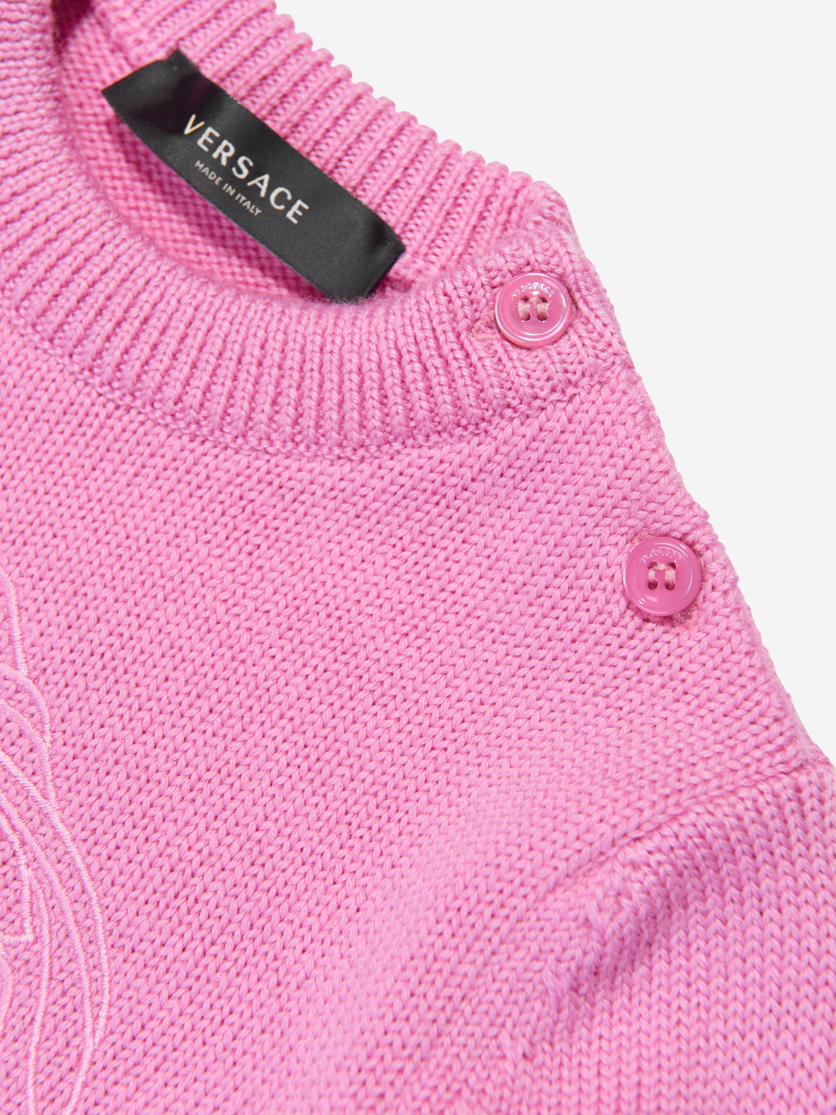 Versace Baby Girls Logo Jumper in Pink