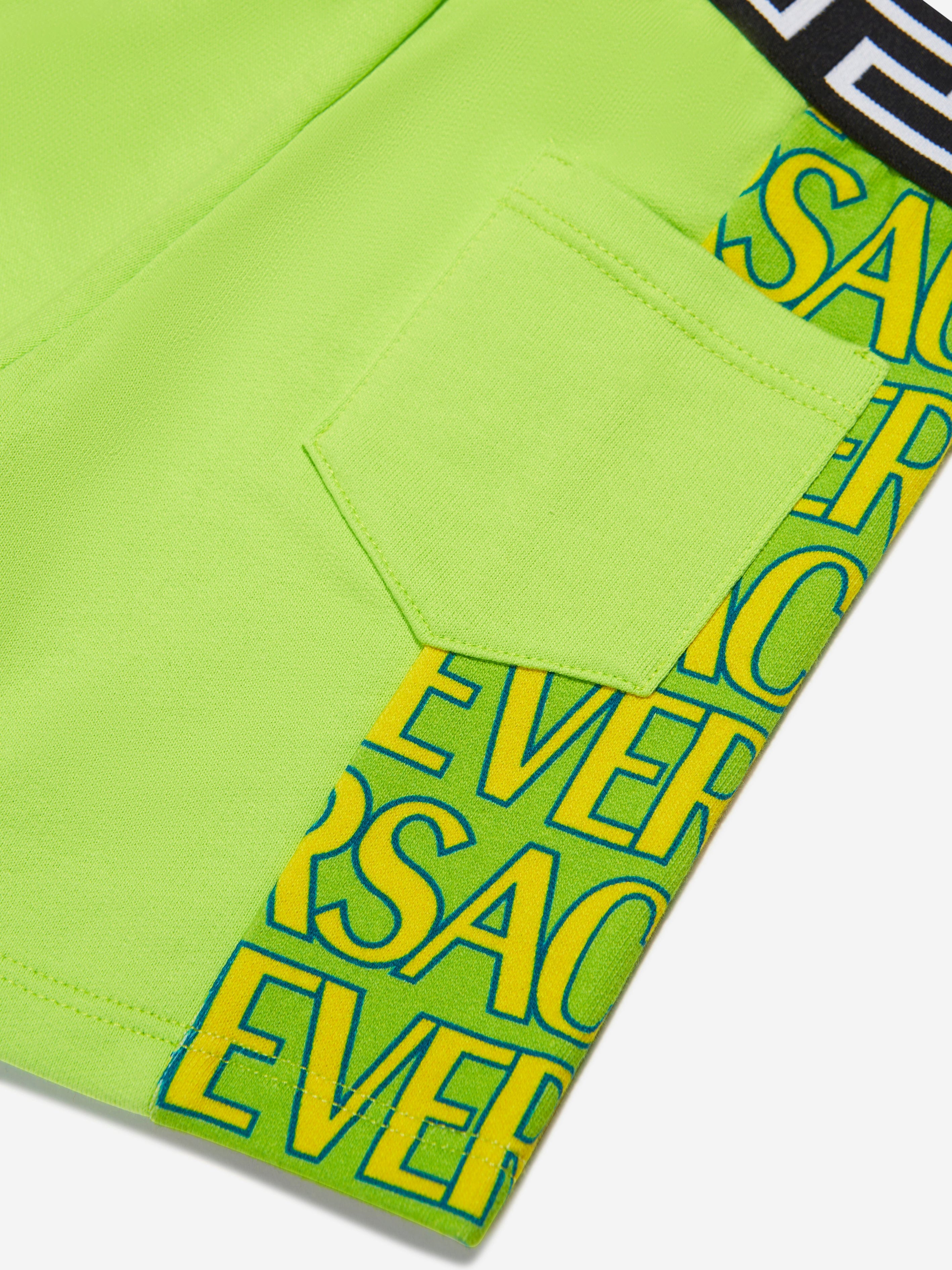 Versace Baby Boys Logo Shorts in Green