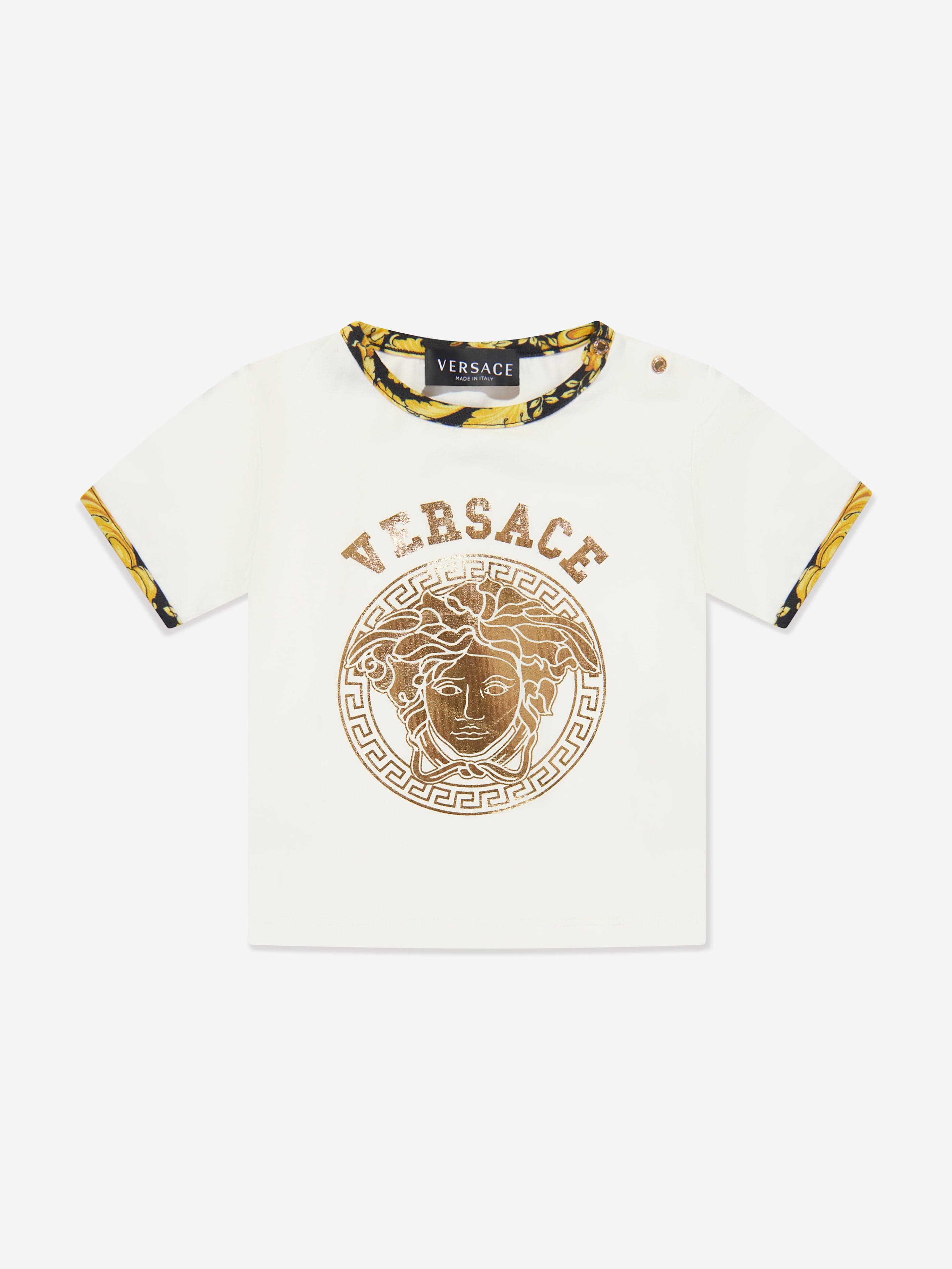 Versace Baby Barocco Logo T-Shirt in White