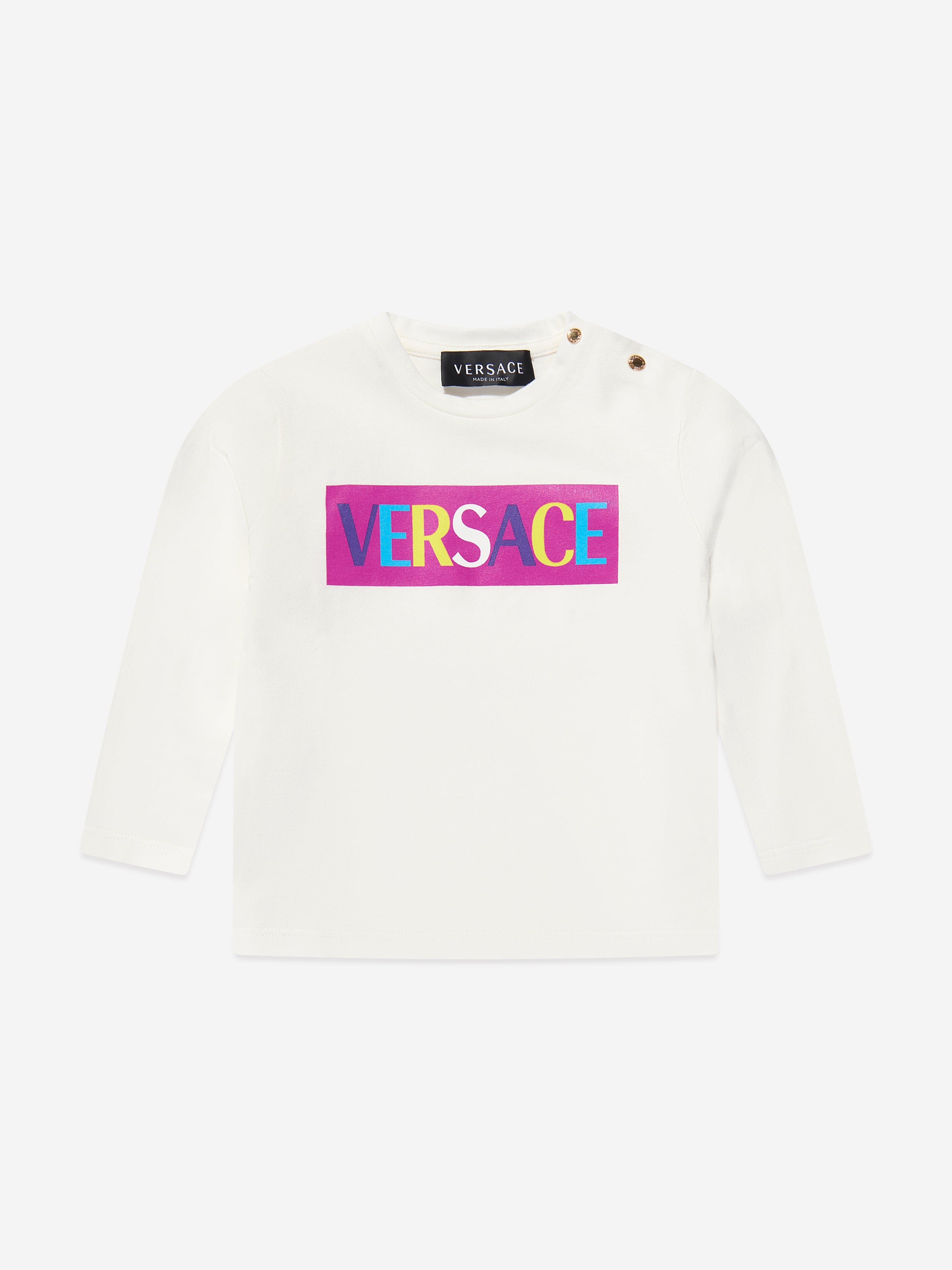 Versace Baby Girls Long Sleeve T-Shirt in White