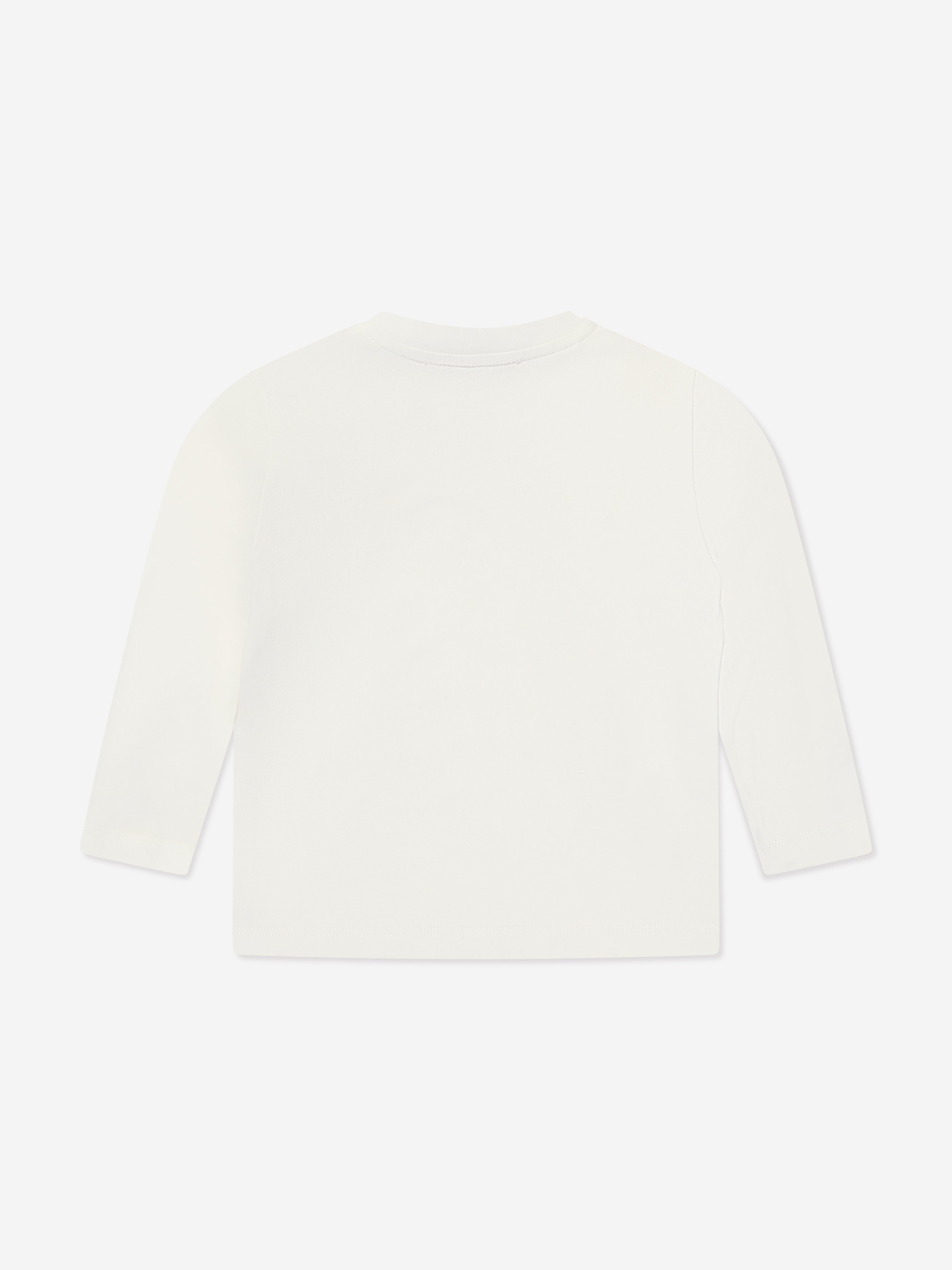 Versace Baby Long Sleeve Logo T-Shirt in White