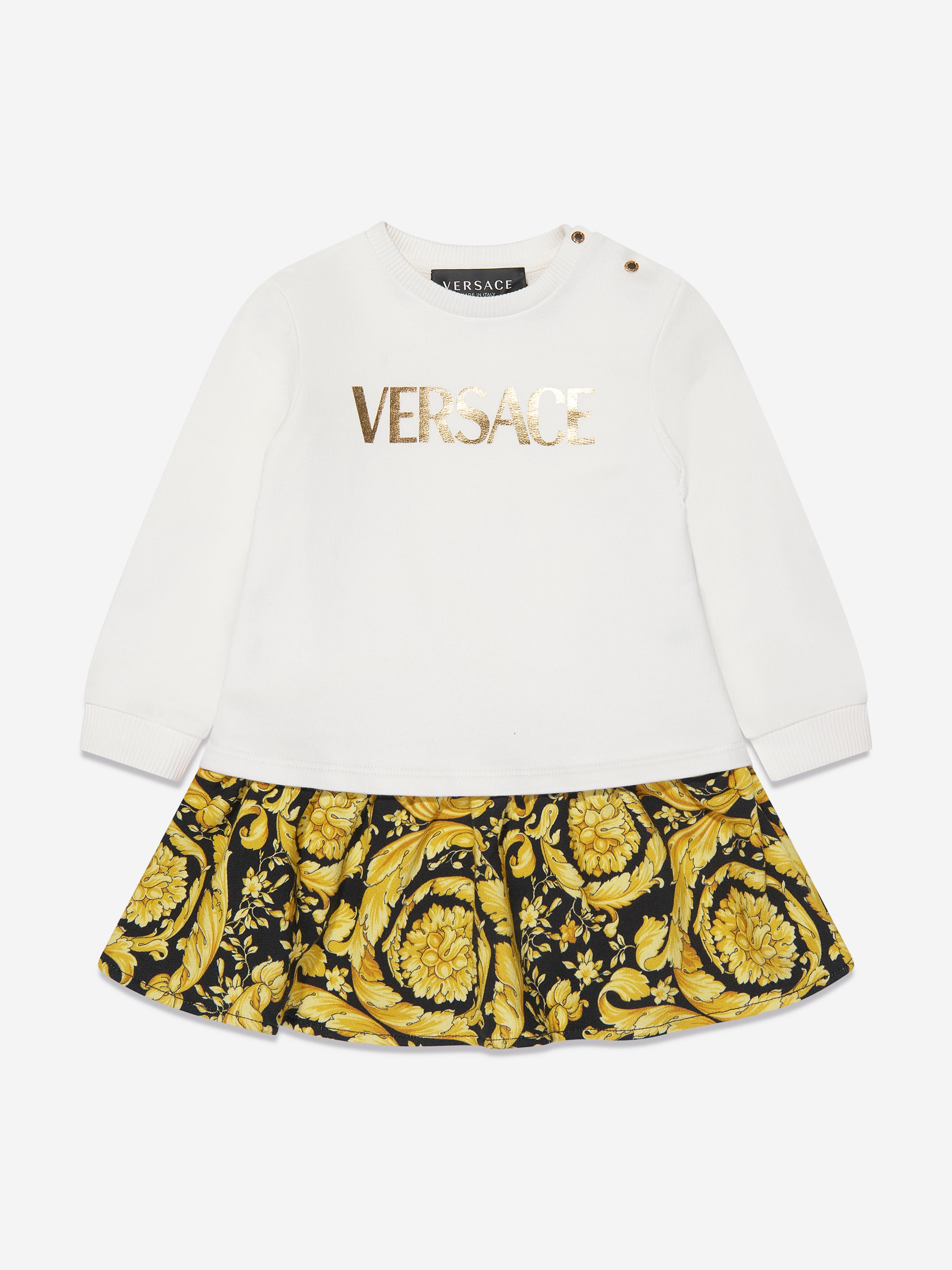 Versace Baby Girls Barocco Dress in White