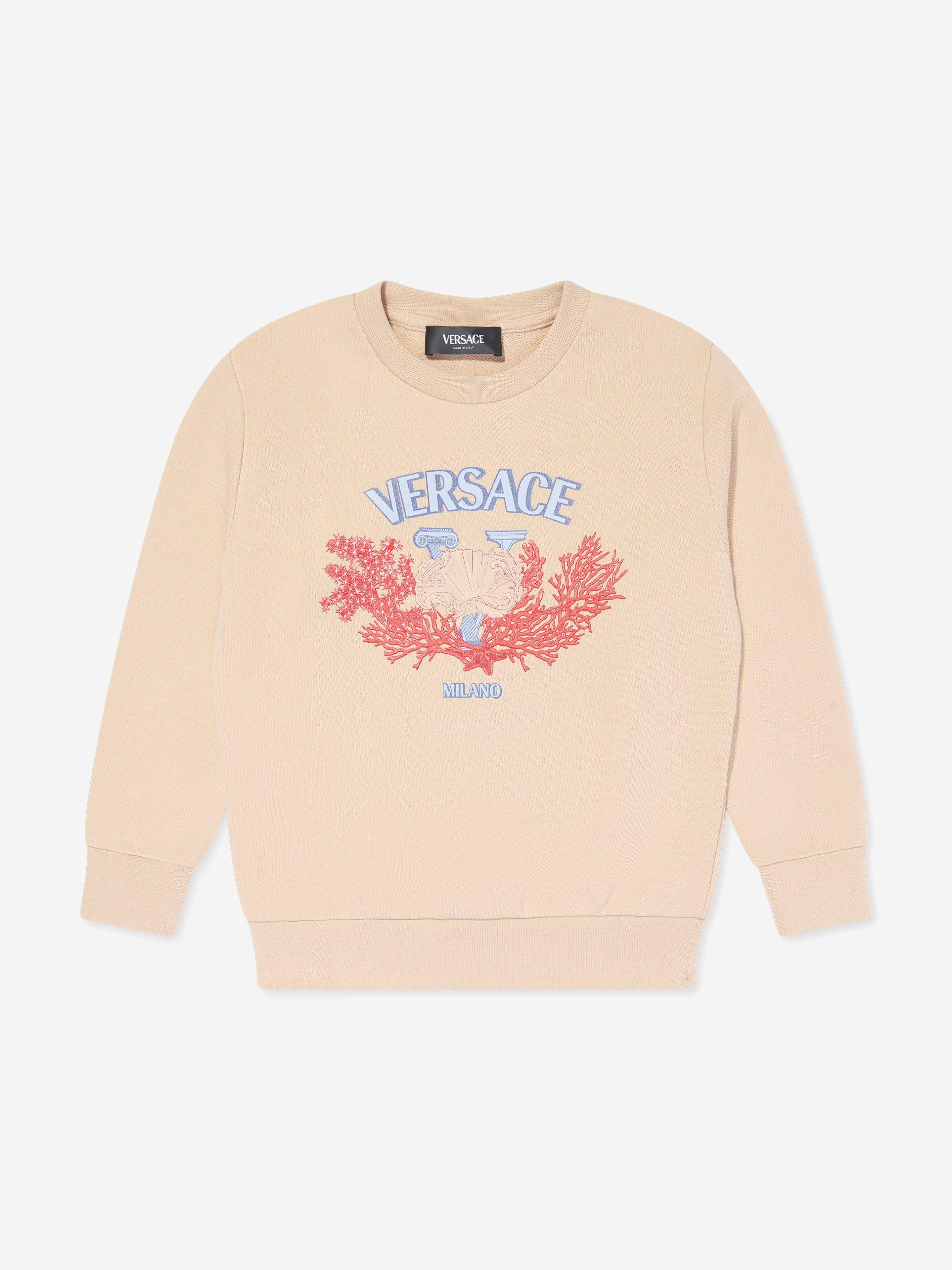 Versace Boys Logo Sweatshirt in Beige