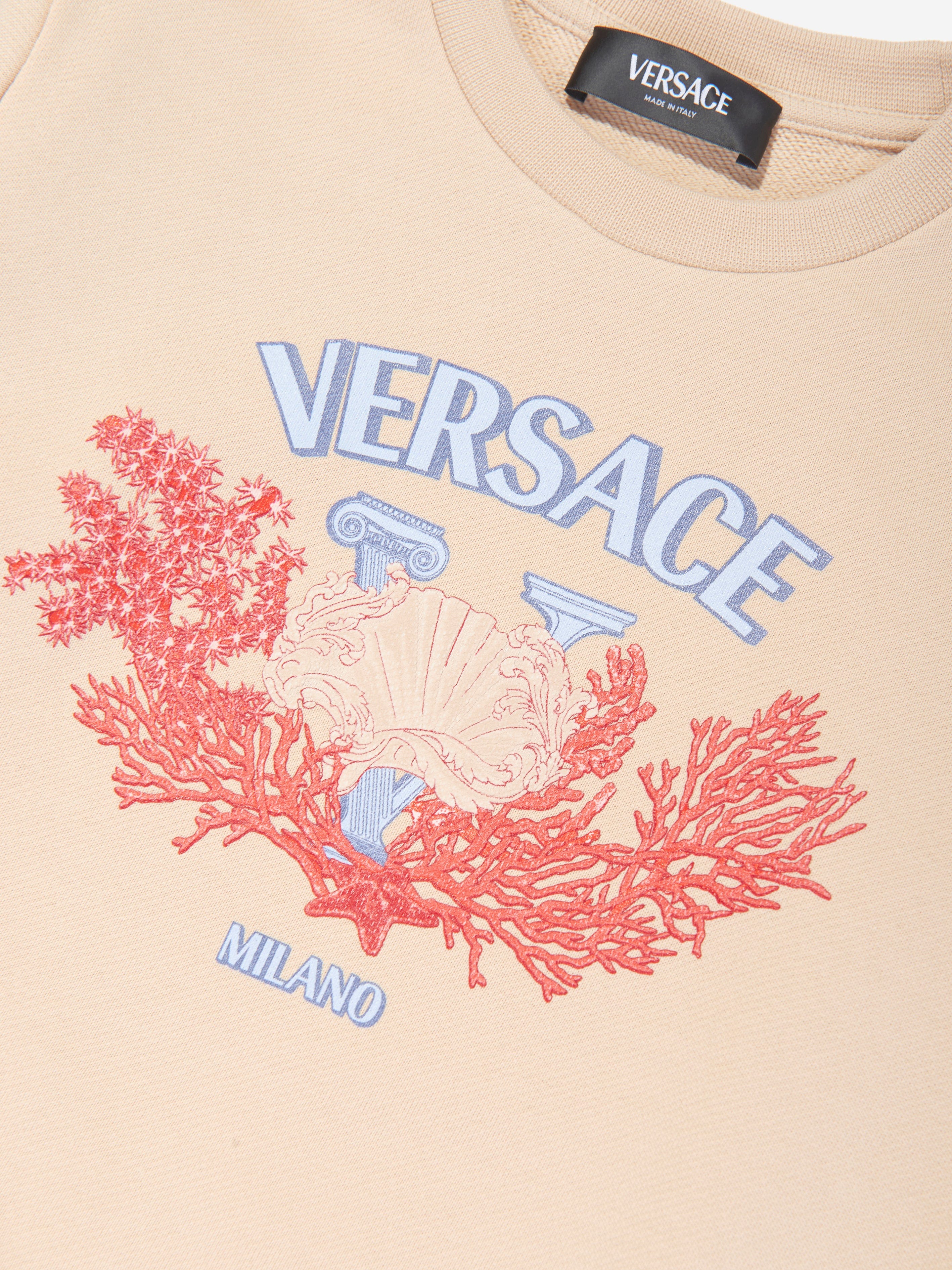 Versace Boys Logo Sweatshirt in Beige