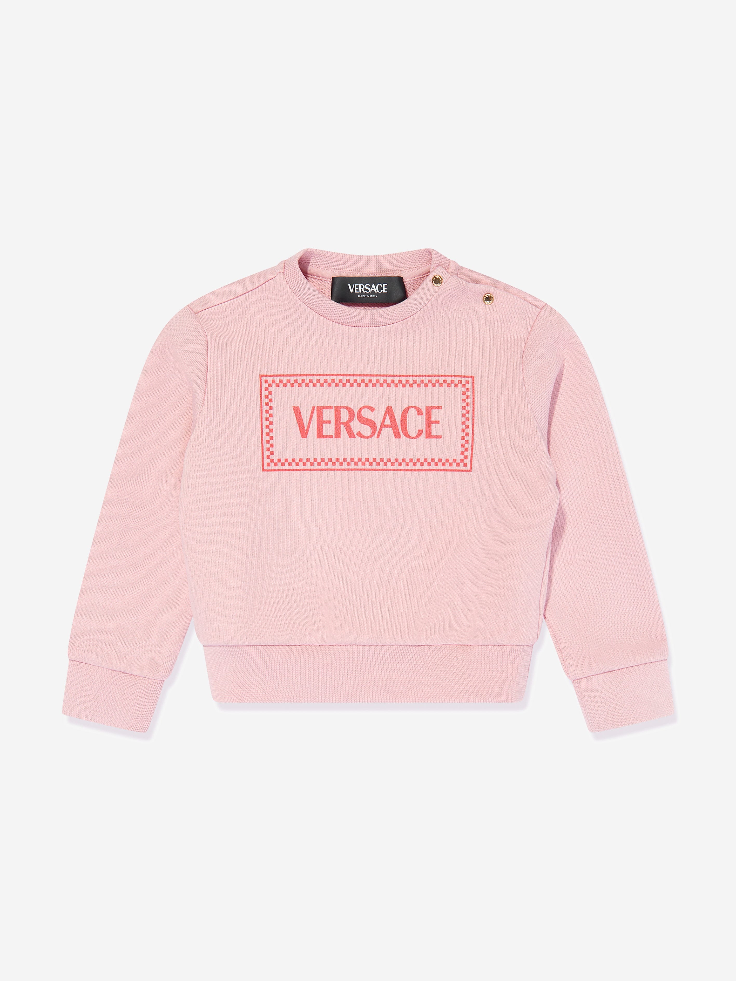 Versace Baby Girls Logo Print Sweatshirt in Pink